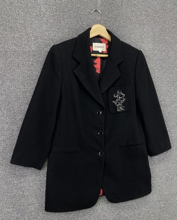 Iceberg Vintage Iceberg x Disney Mickey Mouse Wool Coat Long Jacket