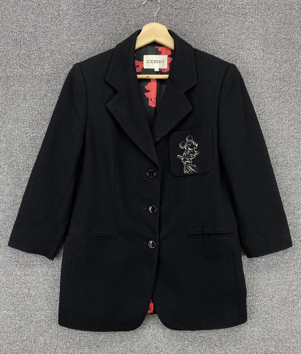 Iceberg Vintage Iceberg x Disney Mickey Mouse Wool Coat Long Jacket