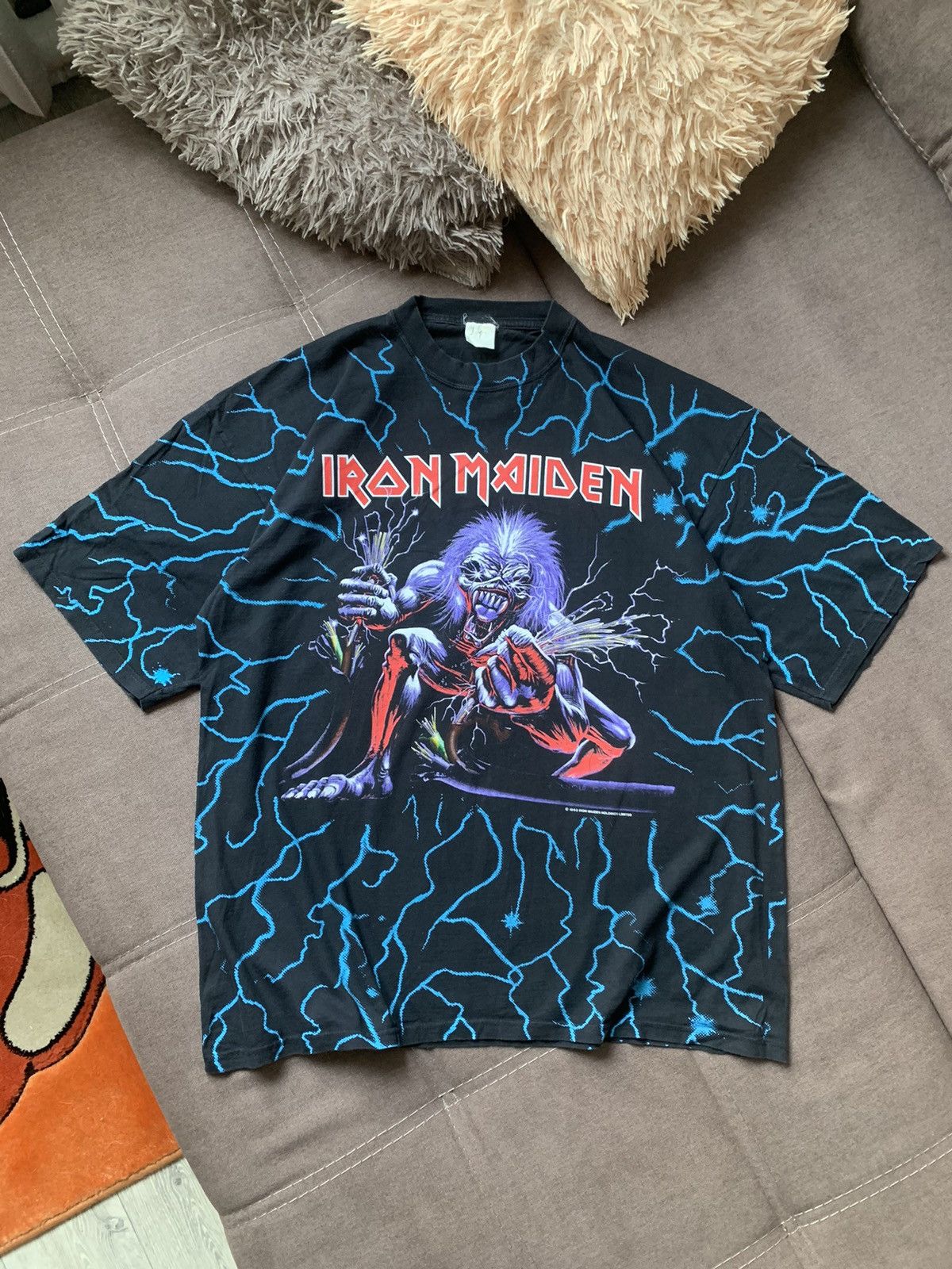 Iron Maiden Rare Iron Maiden Overprint Vintage T-Shirt 90’ Size US XL / EU 56 / 4 - 1 Thumbnail