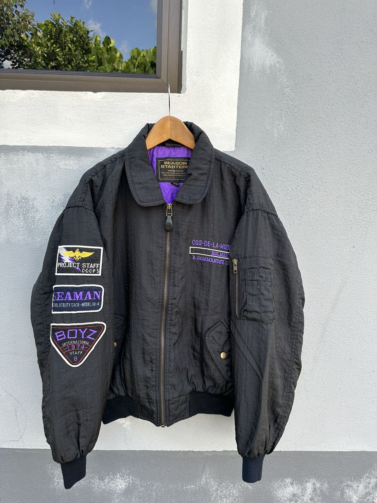 Sesion starter bomber jacket with patches