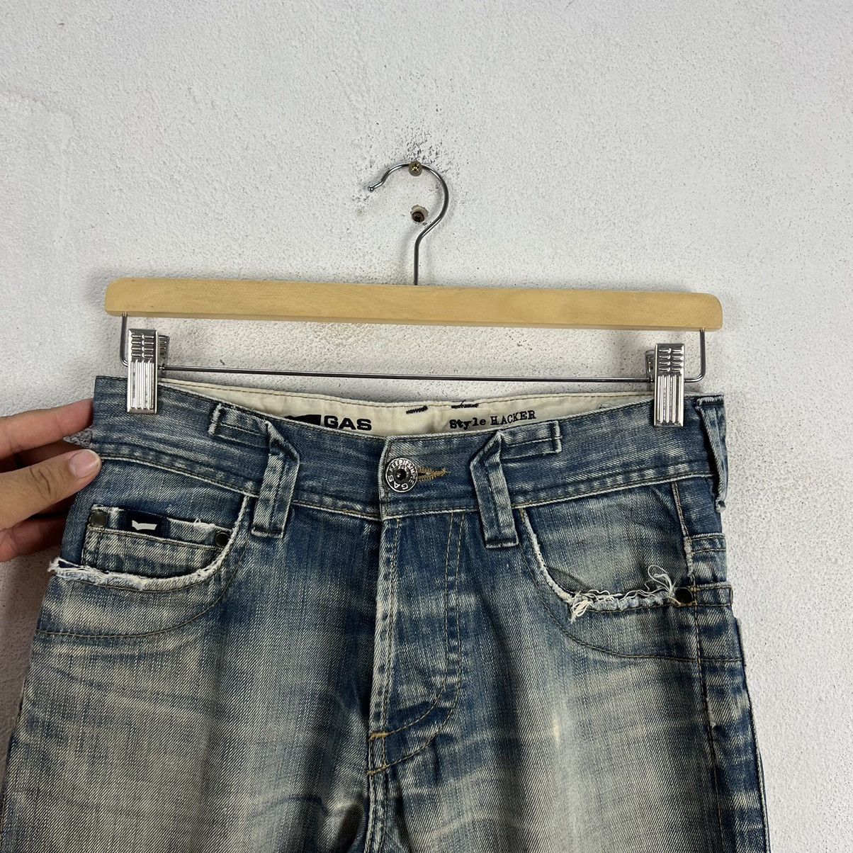 Vintage VINTAGE GAS MADE IN ITALY DISTRESSED DENIM Size US 32 / EU 48 - 6 Thumbnail