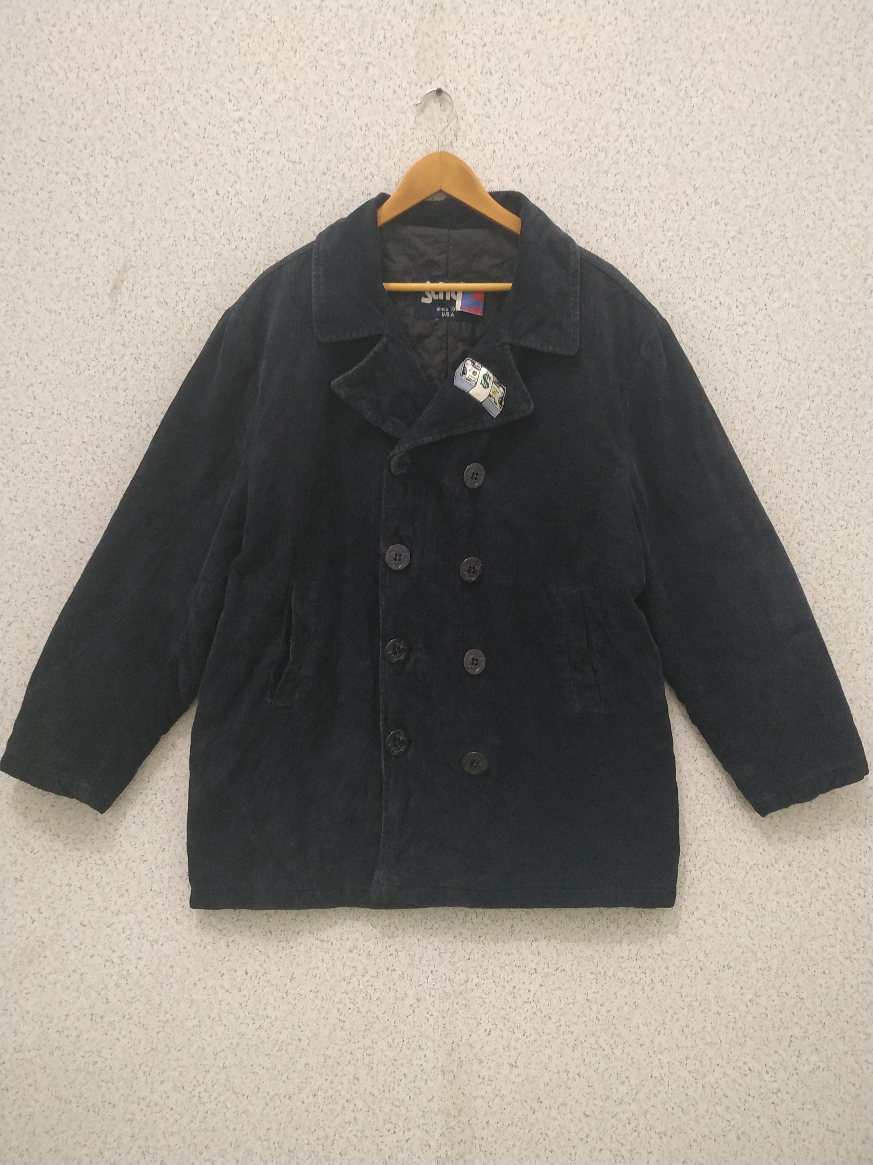 Schott Vintage SCHOTT NYC Dollar Note Corduroy Double Breasted Coat Size US L / EU 52-54 / 3 - 1 Thumbnail
