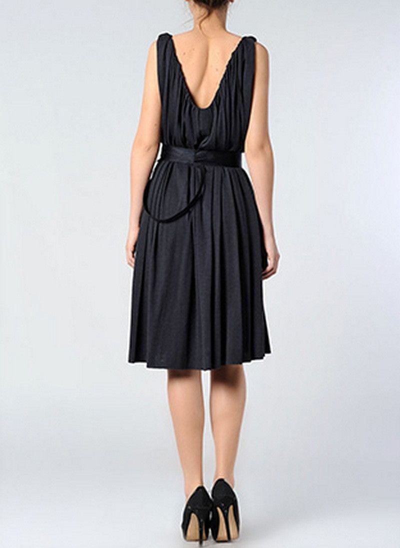 Lanvin LANVIN anthracite gray woven wool empire dress 36 FR / 4 US Size XS / US 0-2 / IT 36-38 - 2 Thumbnail