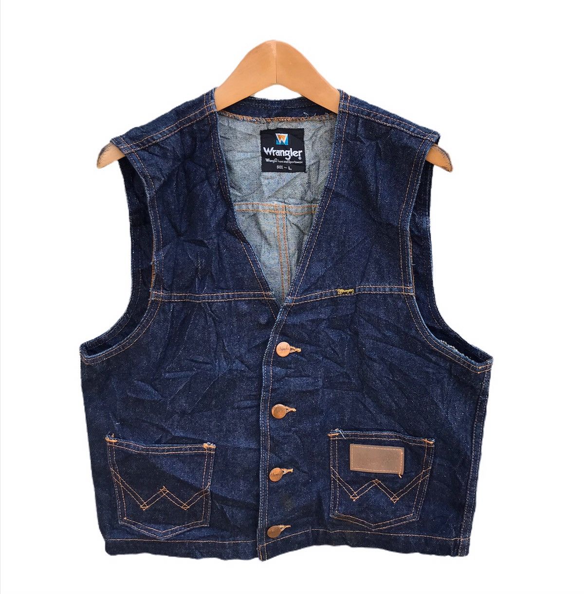 Vintage Wrangler denim vest Size US L / EU 52-54 / 3 - 1 Thumbnail
