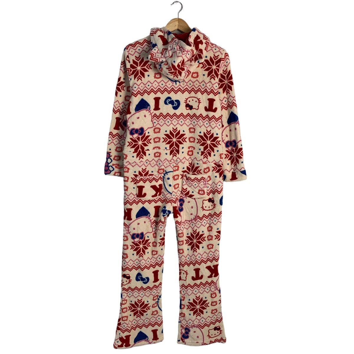 Japanese Brand Hello Kitty All Over Print Ear Hooded Fleece Overall Size M / US 6-8 / IT 42-44 - 7 Thumbnail
