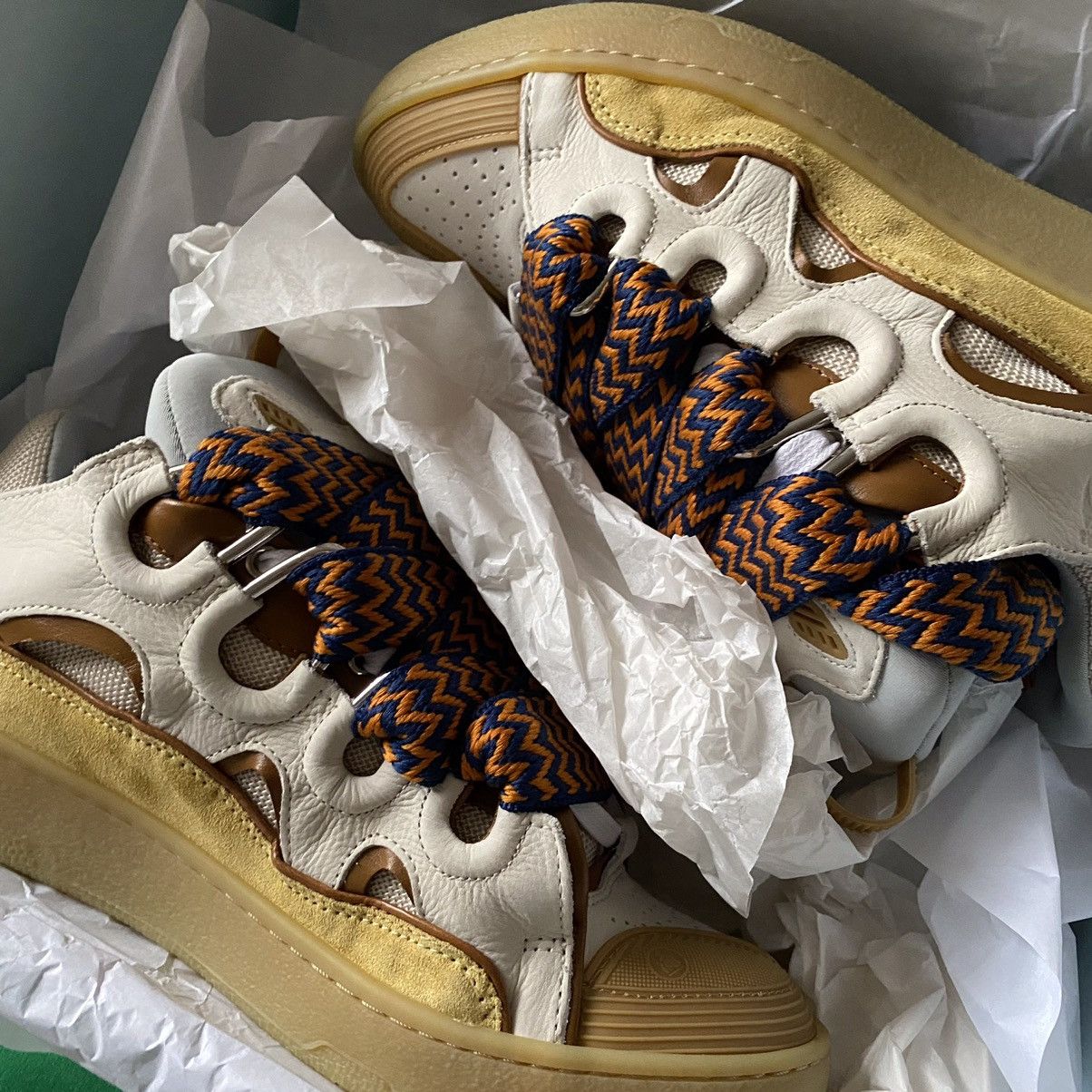 Lanvin Lanvin Curb Skate Sneakers in Beige Orange Size US 8 / EU 41 - 4 Thumbnail