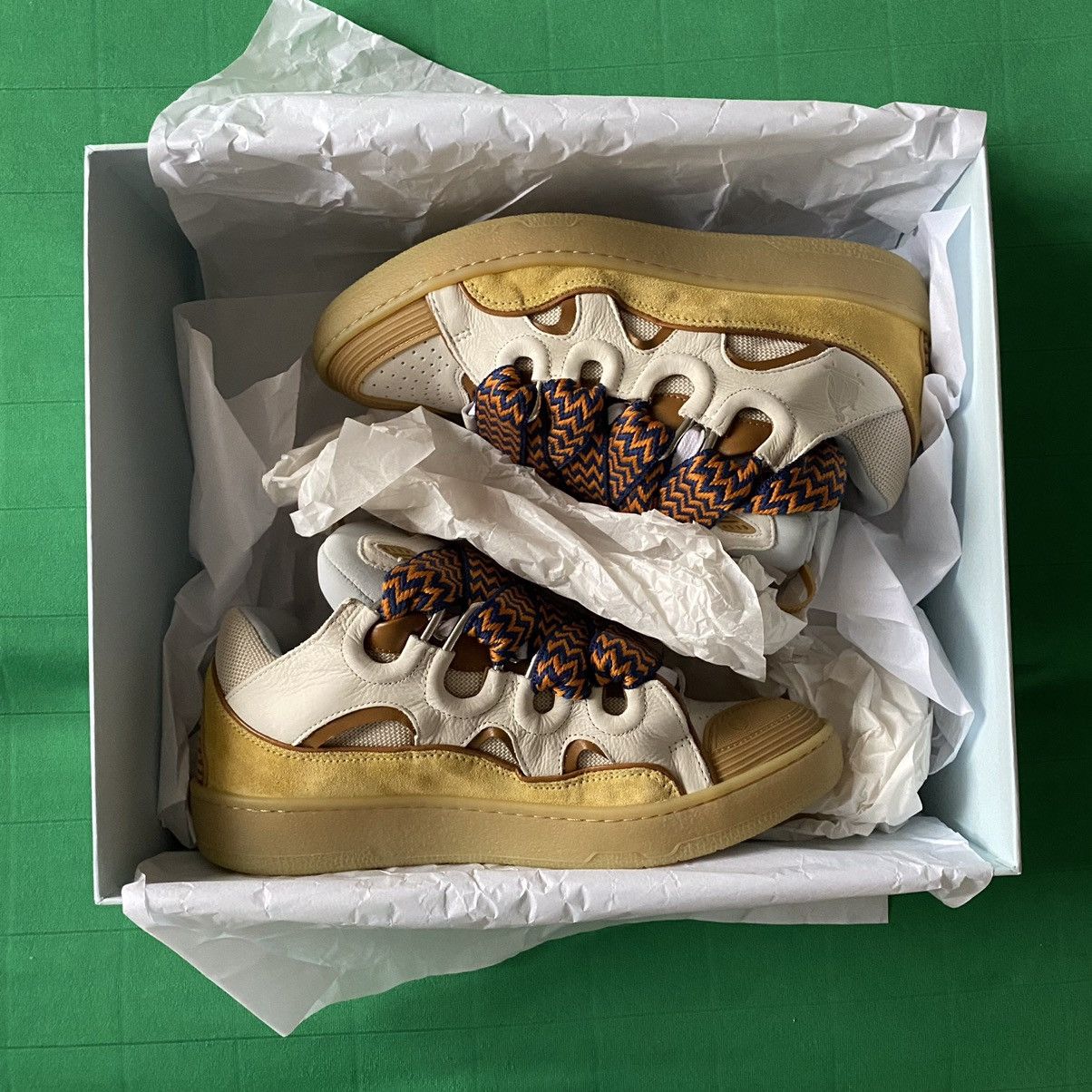 Lanvin Lanvin Curb Skate Sneakers in Beige Orange Size US 8 / EU 41 - 3 Thumbnail