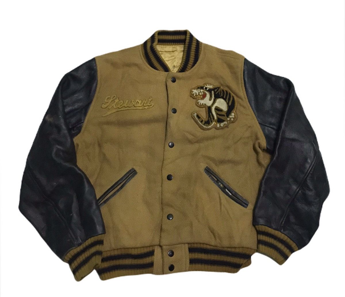 Vintage 🔥rare🔥Vintage 80s Calif varsity jacket leather sleeve Size US M / EU 48-50 / 2 - 1 Thumbnail