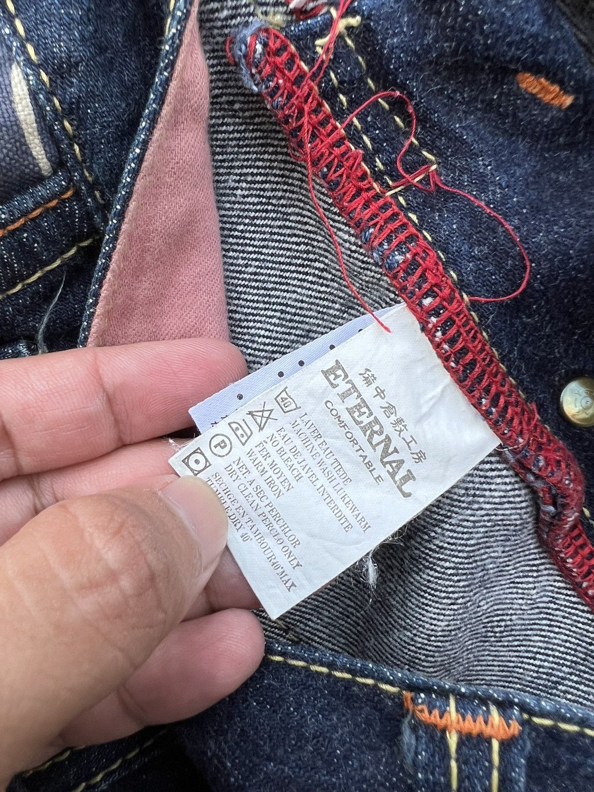 Eternal × Japanese Brand Rare Eternal Denim Japanese Calligraphy Jeans Size US 34 / EU 50 - 6 Thumbnail