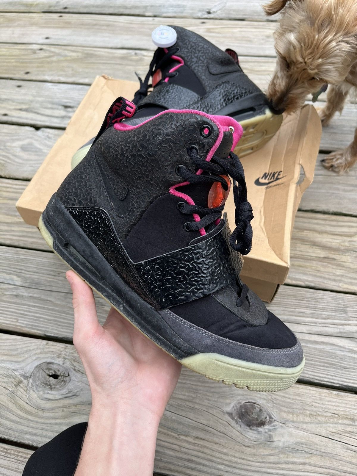 image of Kanye West x Nike Air Yeezy 1 Blink Shoes in Black, Men's (Size 11)