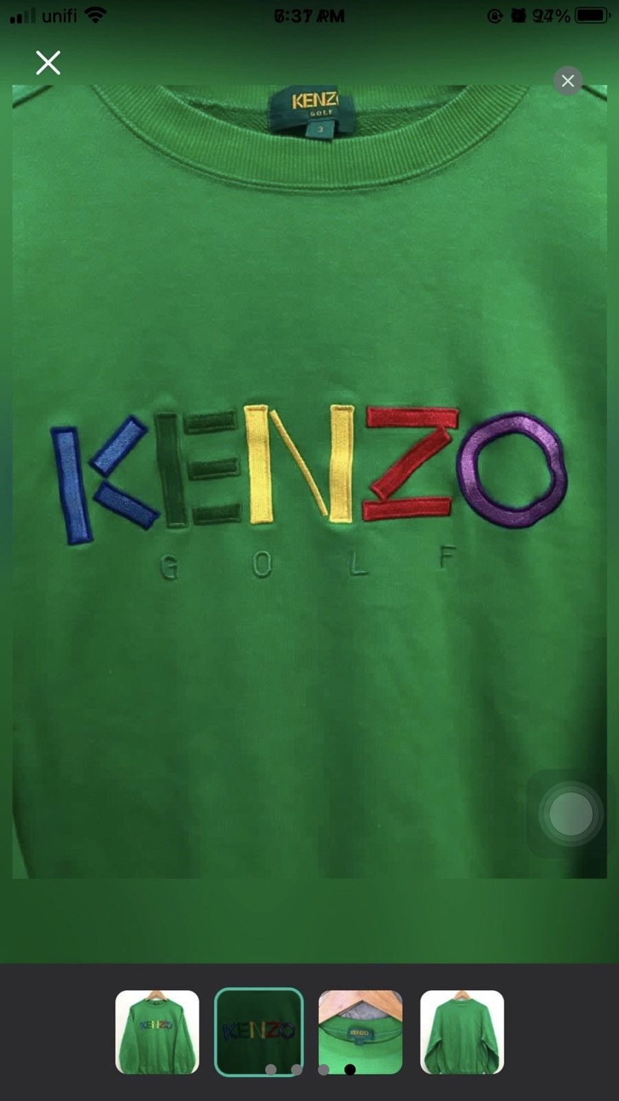 Designer × Japanese Brand × Kenzo Kenzo Golf Big Logo Spell Out MultiColour Sweatshirt Size US M / EU 48-50 / 2 - 4 Thumbnail
