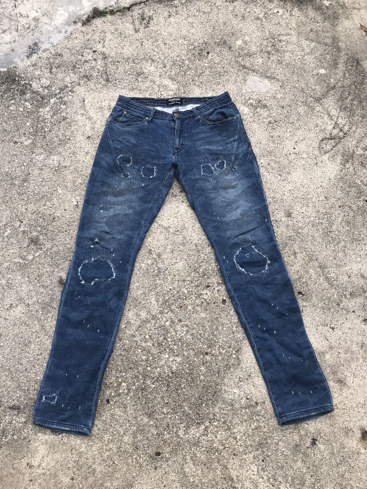 Number (N)ine Vintage Rare Number Nine Relax Distress Denim Pants Size US 32 / EU 48 - 1 Thumbnail