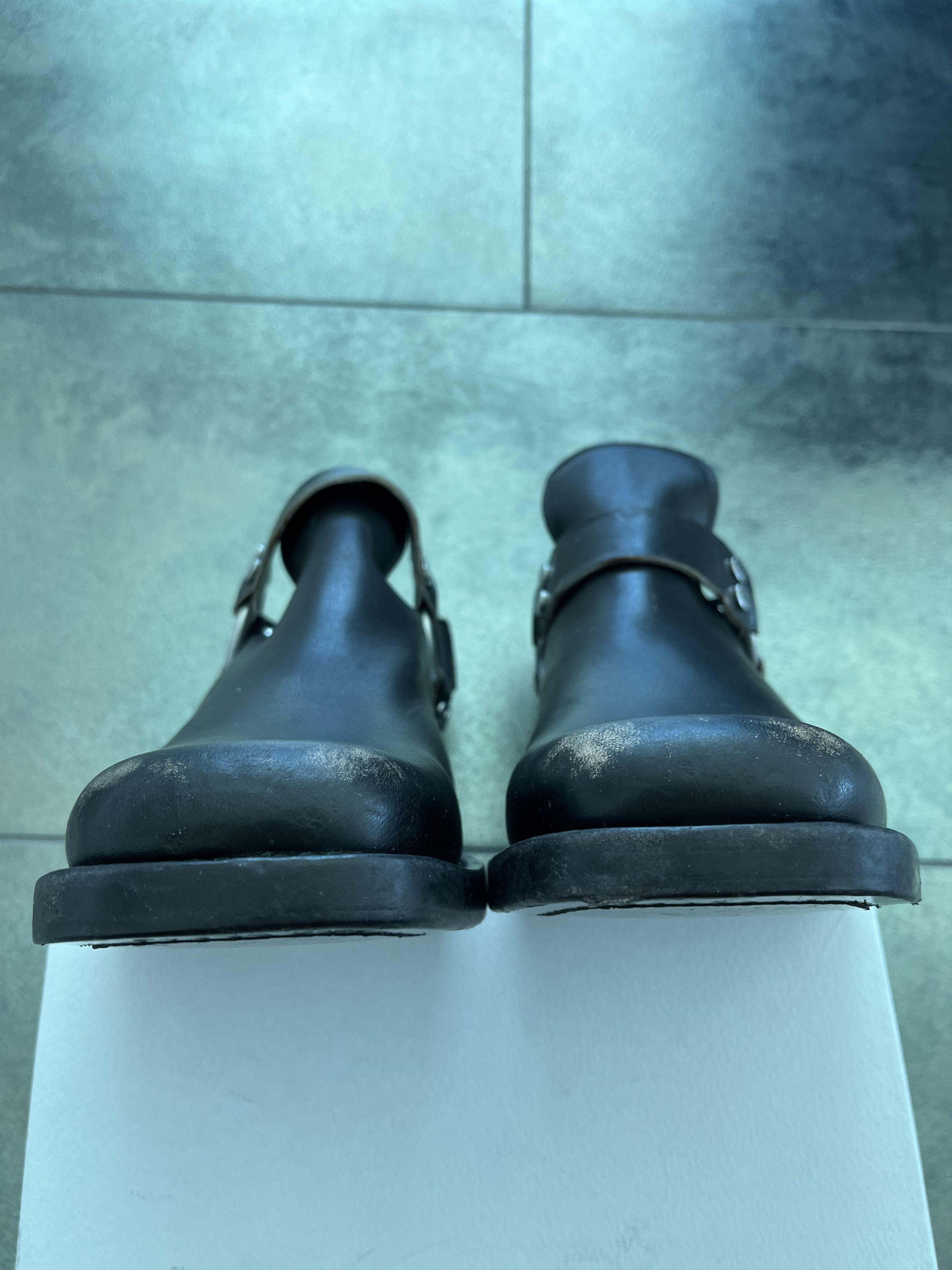 Balenciaga Balenciaga Black Distressed Leather Harness-strap Mules Size US 7.5 / EU 40-41 - 8 Thumbnail