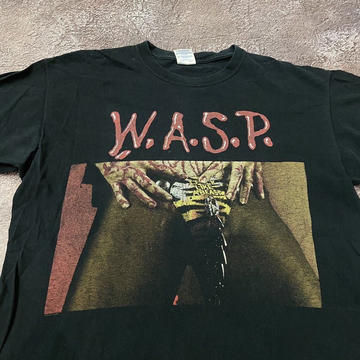 Vintage Vintage 90s W.A.S.P Band Graphic Tee Grunge Dark Wide Leg L Size US L / EU 52-54 / 3 - 5 Thumbnail