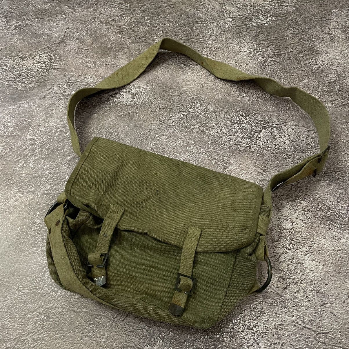Vintage Vintage Y2K Military Canvas Crossbody Bag Olive Green OS Size ONE SIZE - 4 Thumbnail