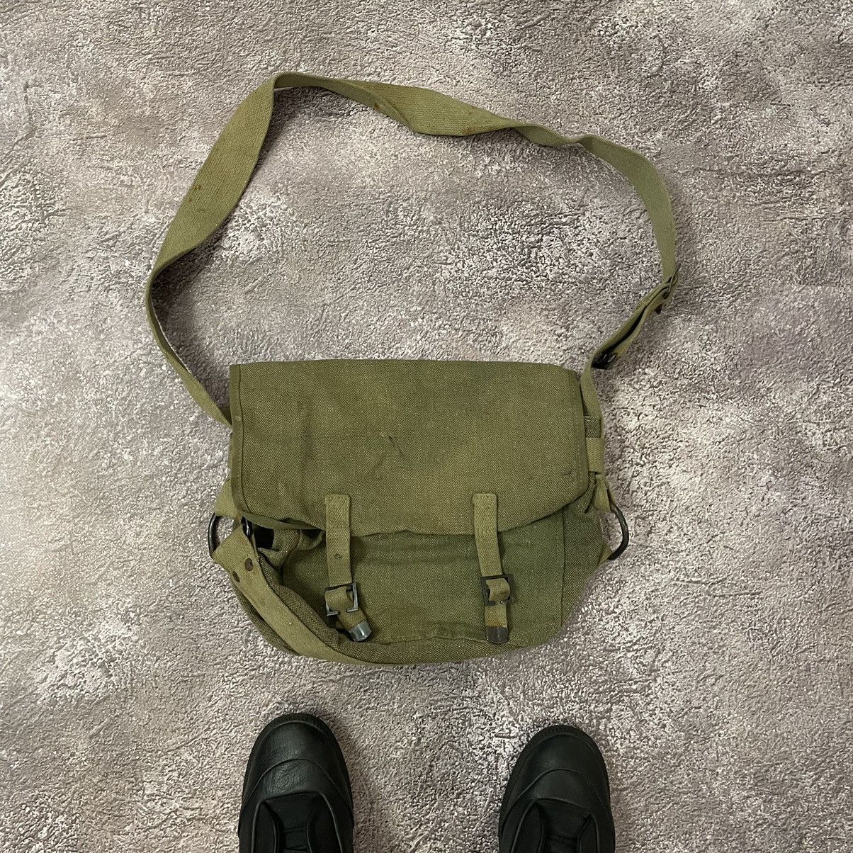 Vintage Vintage Y2K Military Canvas Crossbody Bag Olive Green OS Size ONE SIZE - 2 Thumbnail