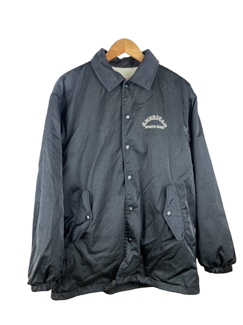 image of American Sports Club Sherpa Lined Coach Jacket By Asics in Black, Men's (Size Medium)