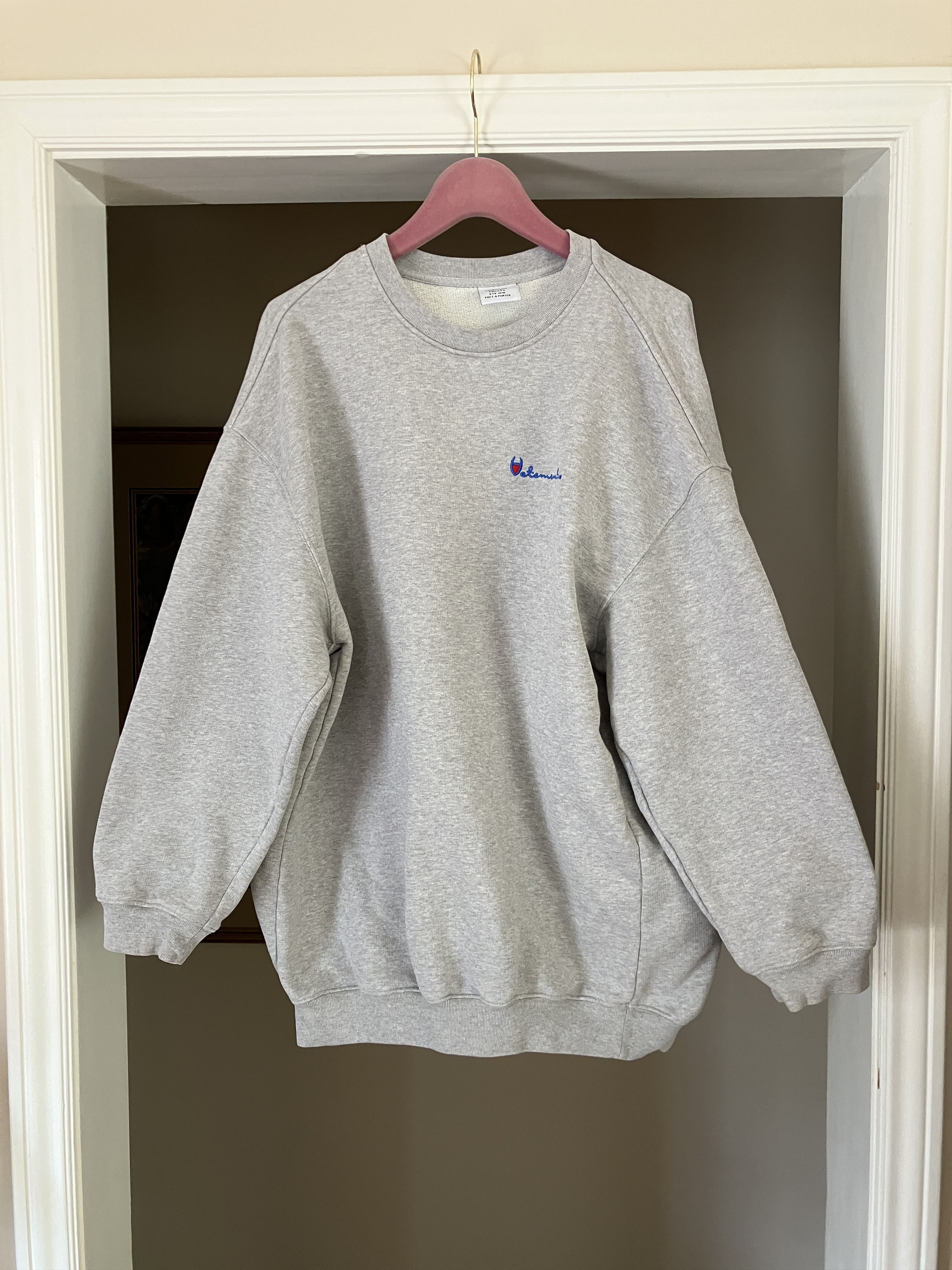 SS16 Champion Logo Distorted Oversized Crewneck Sweatshirt