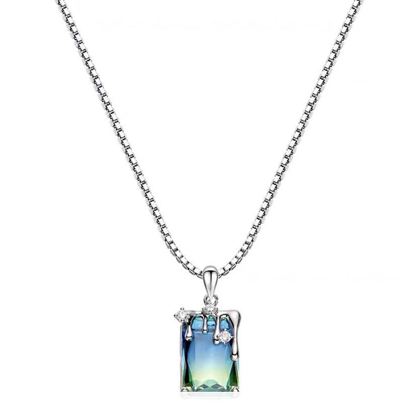 Jewelry Green Zircons Pendant Necklace Size ONE SIZE - 3 Thumbnail