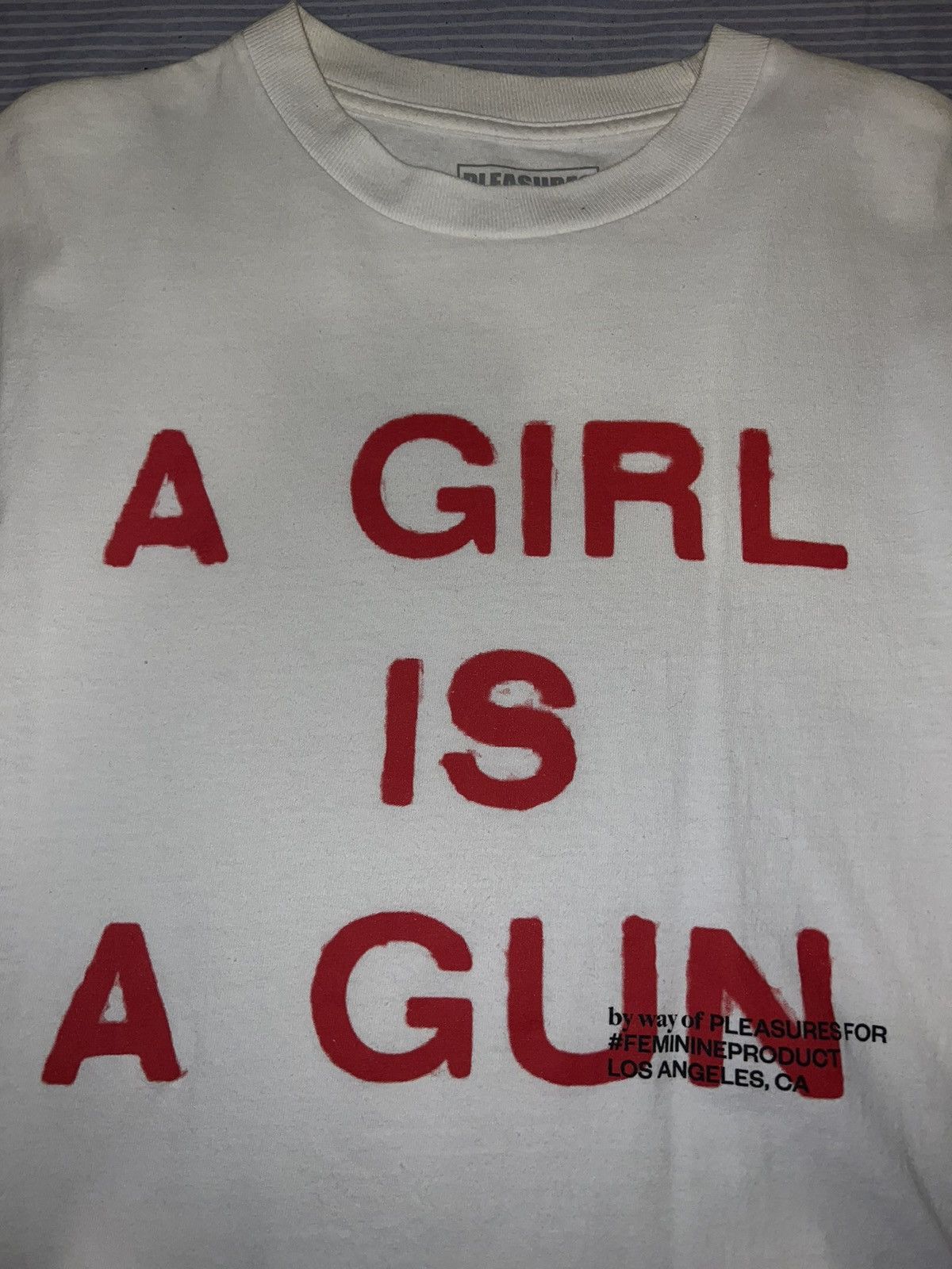 Pleasures a girl is a gun t-shirt | pleasures | (playboi carti) Size US S / EU 44-46 / 1 - 2 Thumbnail