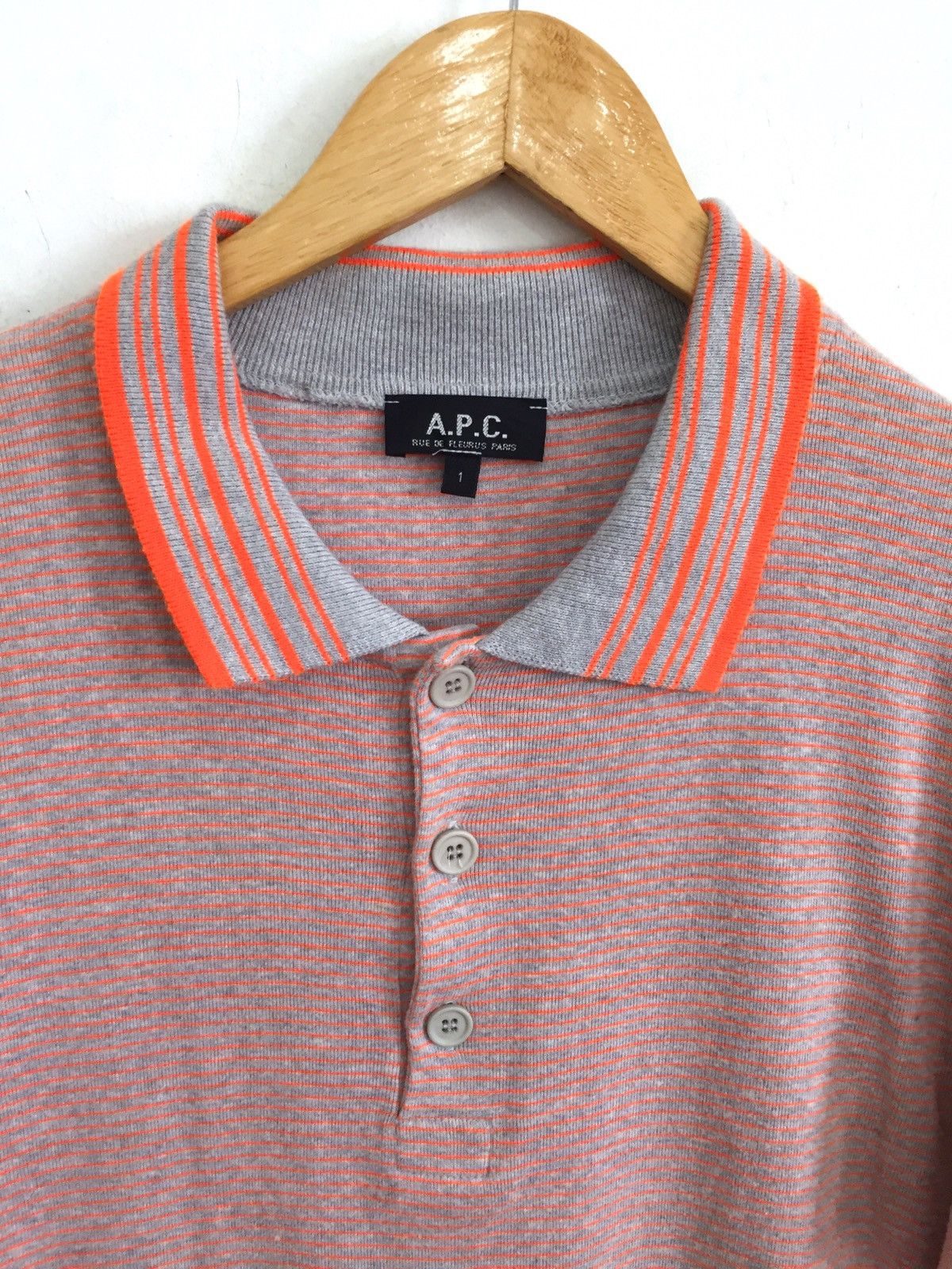 A.P.C. A.P.C. Rue De Fleurus Paris Striped Polo Shirt Size US S / EU 44-46 / 1 - 1 Thumbnail