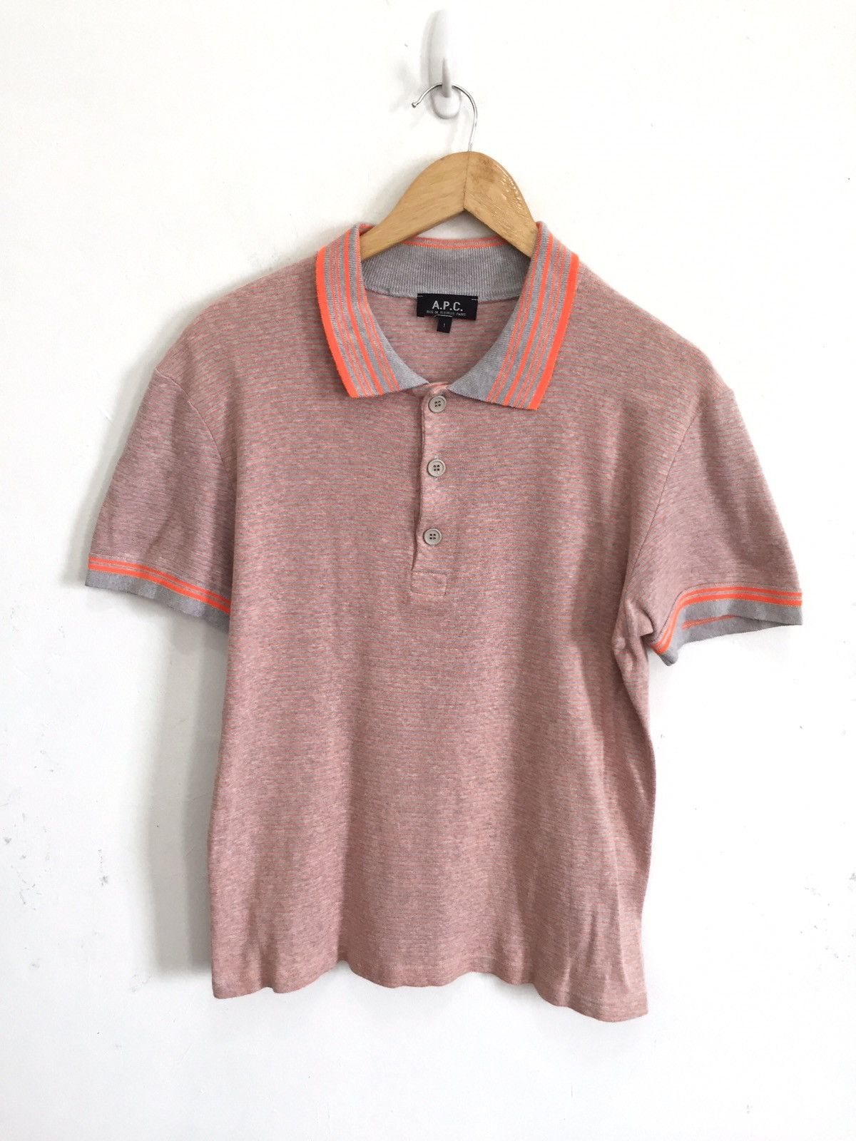 A.P.C. A.P.C. Rue De Fleurus Paris Striped Polo Shirt Size US S / EU 44-46 / 1 - 2 Thumbnail