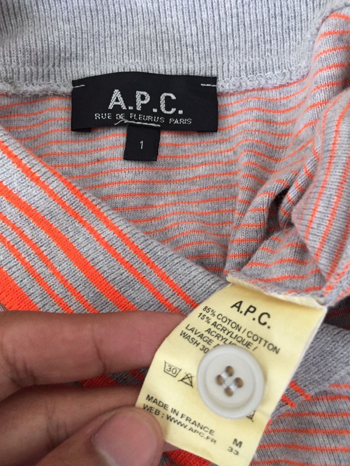 A.P.C. A.P.C. Rue De Fleurus Paris Striped Polo Shirt Size US S / EU 44-46 / 1 - 5 Thumbnail