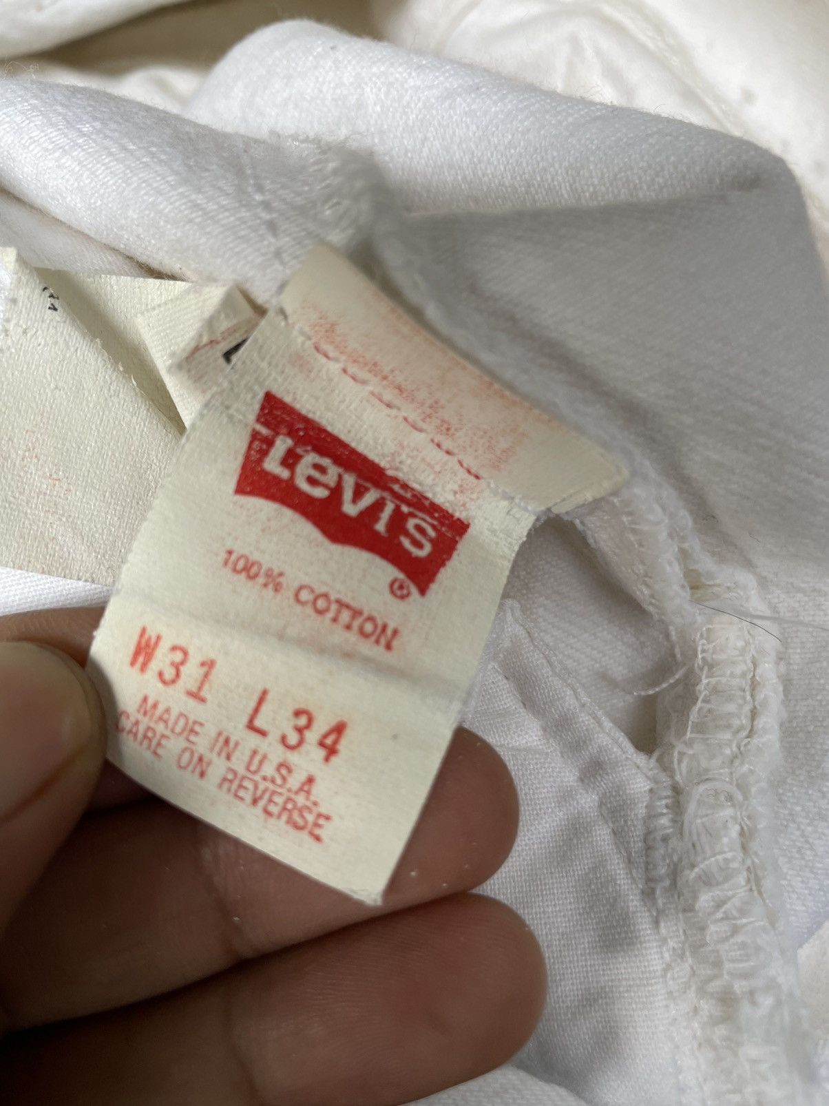 Levi's Vintage Clothing Vintage 90s Levis 501 White Made In USA Denim Jeans Size US 30 / EU 46 - 14 Thumbnail