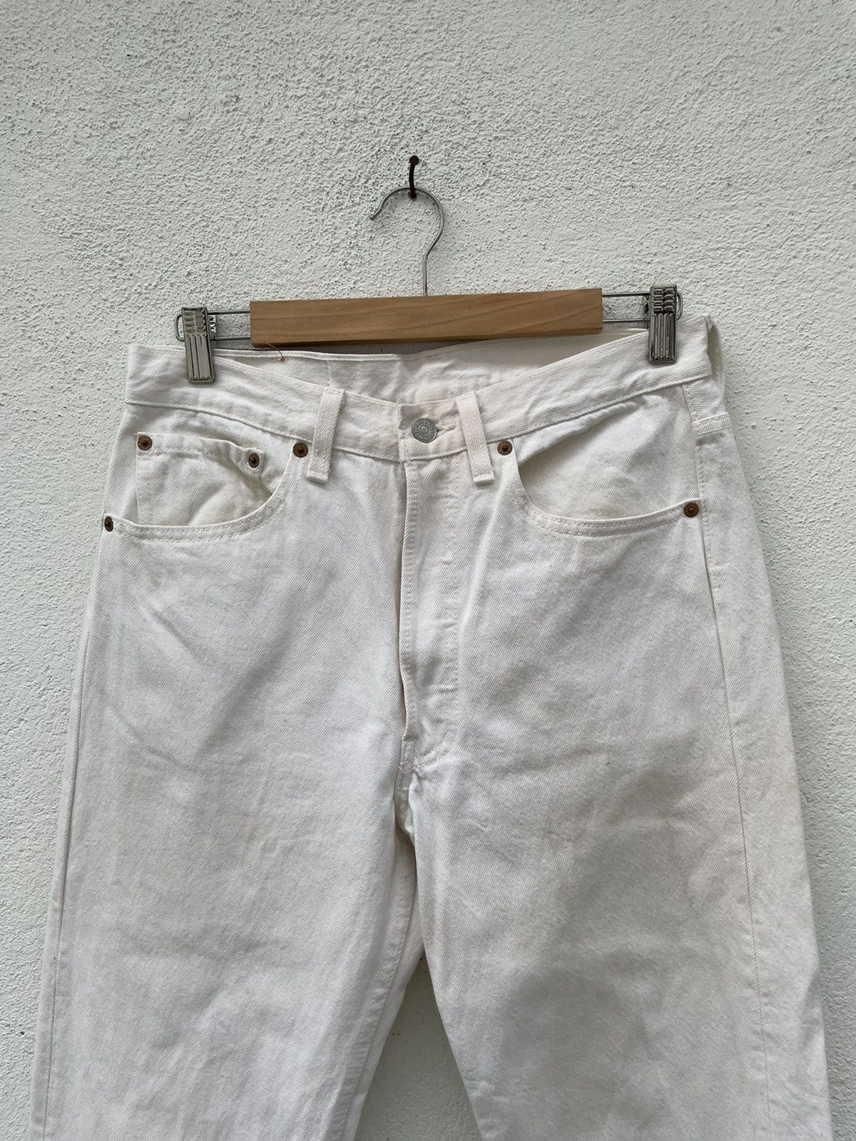 Levi's Vintage Clothing Vintage 90s Levis 501 White Made In USA Denim Jeans Size US 30 / EU 46 - 2 Thumbnail