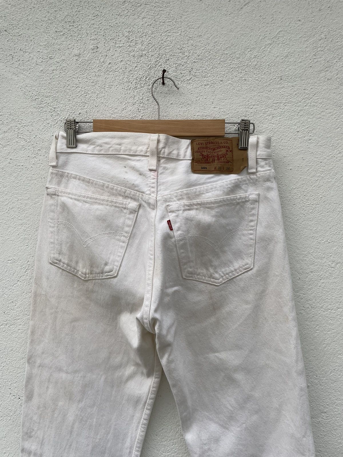 Levi's Vintage Clothing Vintage 90s Levis 501 White Made In USA Denim Jeans Size US 30 / EU 46 - 7 Thumbnail