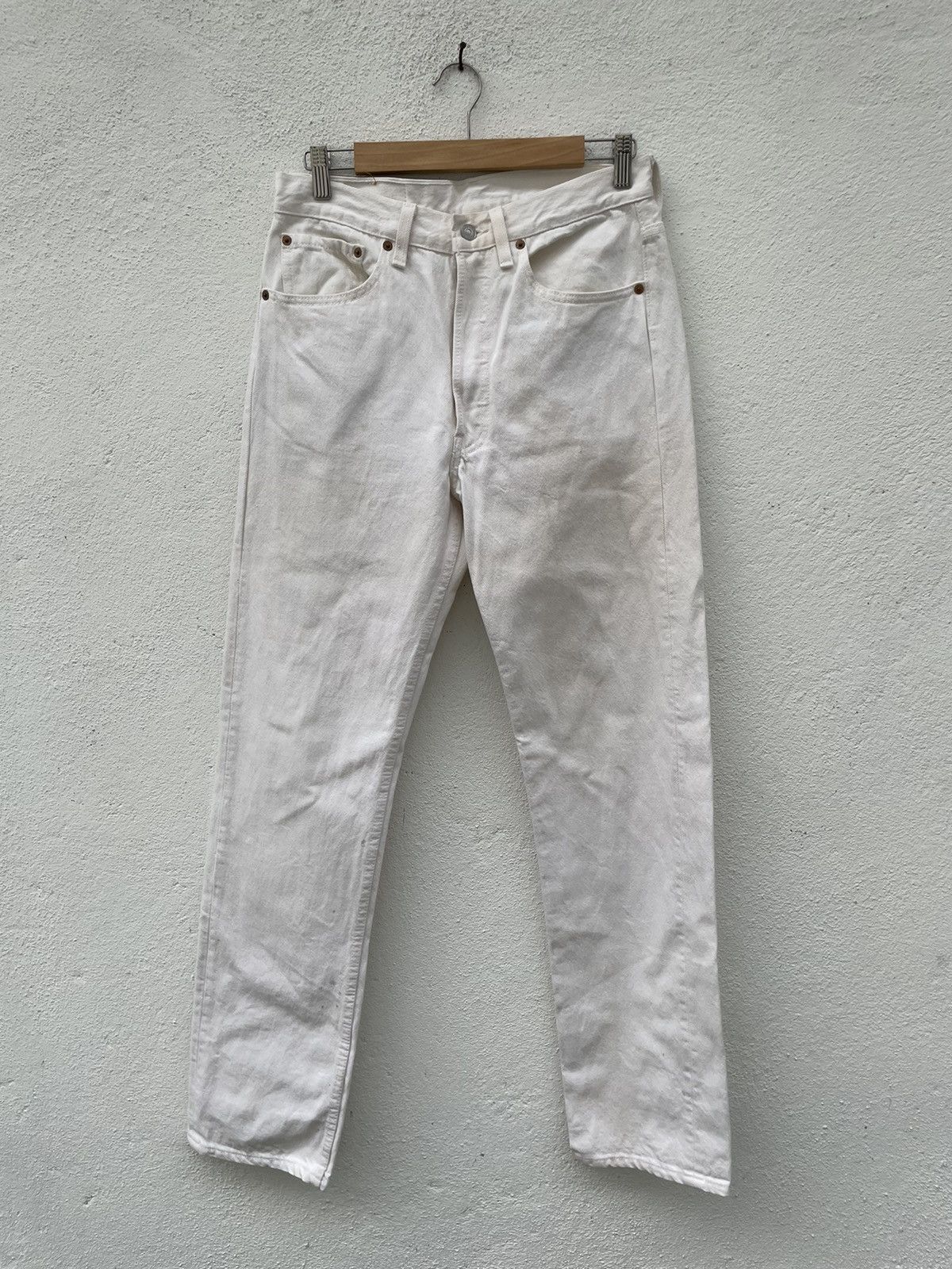 Vintage 90s Levis 501 White Made In USA Denim Jeans