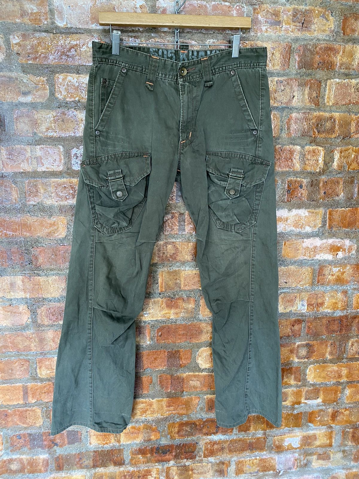 Edwin Vtg 3D Bush Flare cargos Pants Size US 33 - 3 Thumbnail