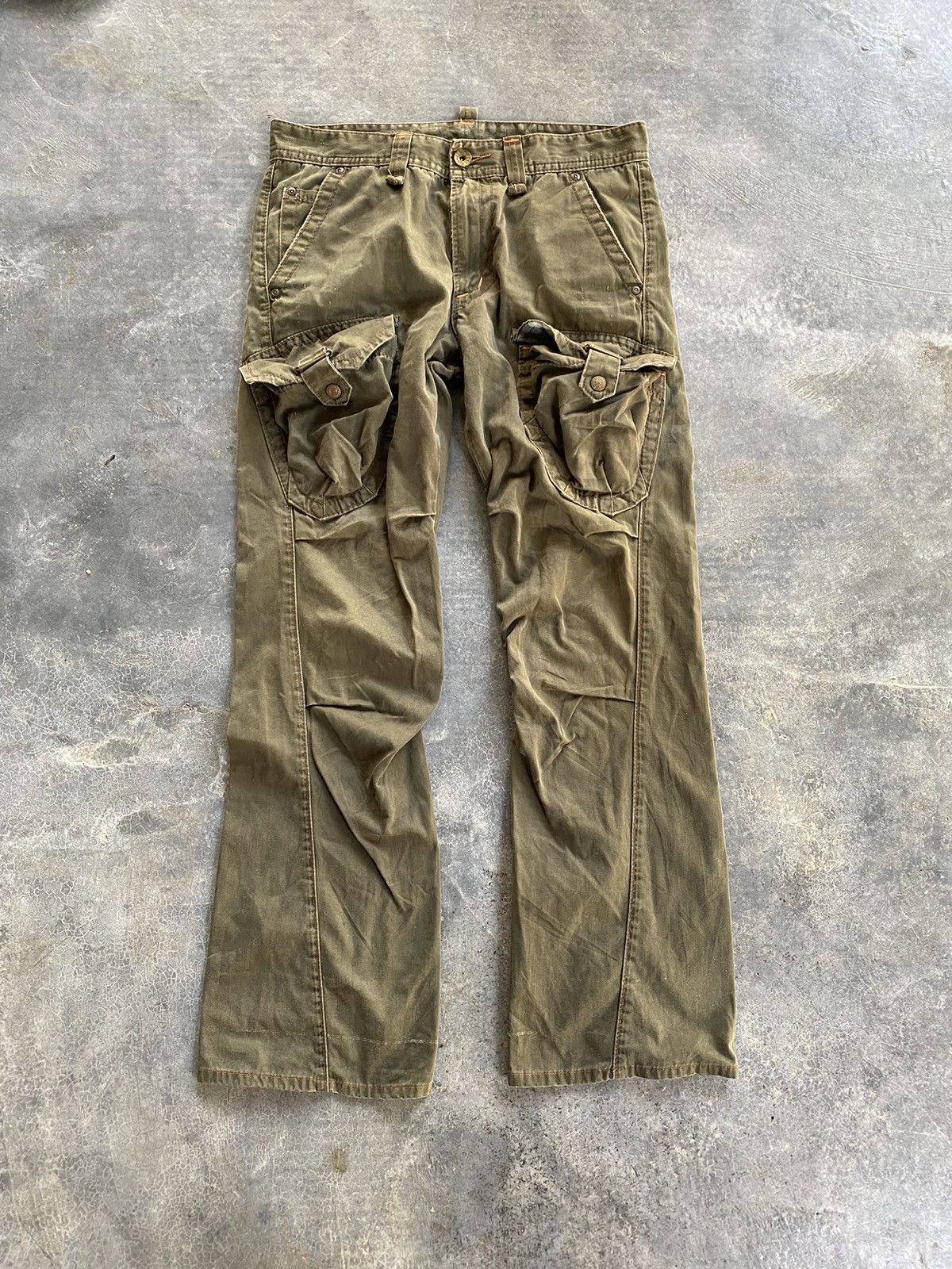 Edwin Vtg 3D Bush Flare cargos Pants Size US 33 - 2 Thumbnail