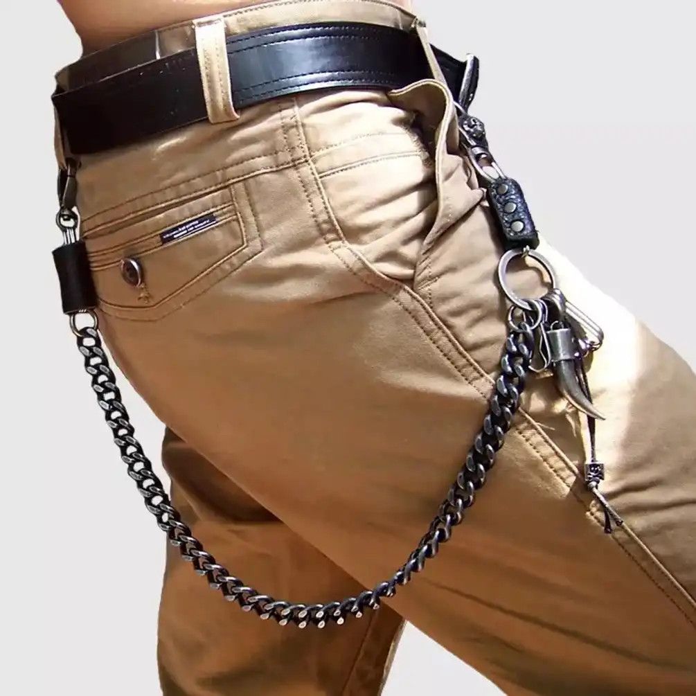 Jewelry Hip hop punk horns skull metal casual wild pants chain Size ONE SIZE - 2 Thumbnail