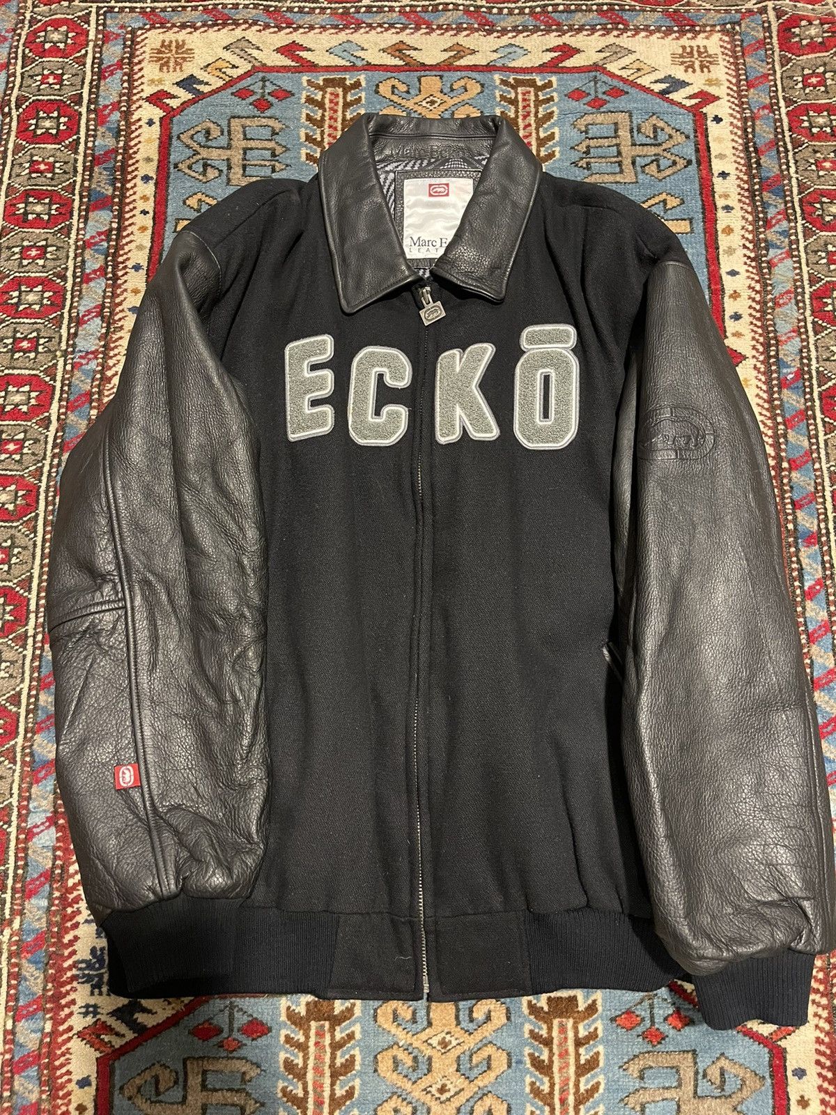 Marc Ecko VTG Mark Ecko Varsity Jacket Leather | Grailed