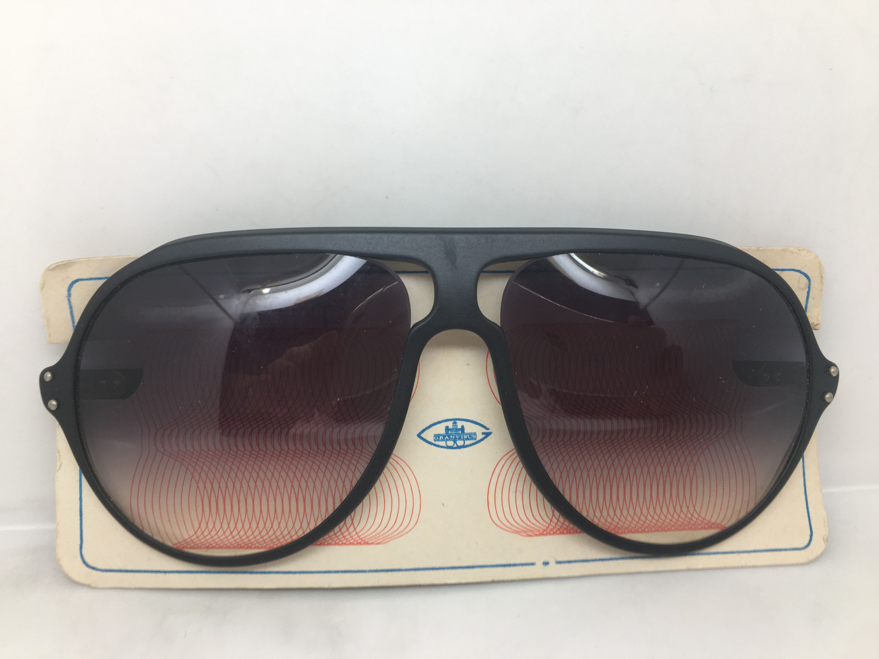 Vintage 80s Azur Matte Black Aviator Sunglasses Frame