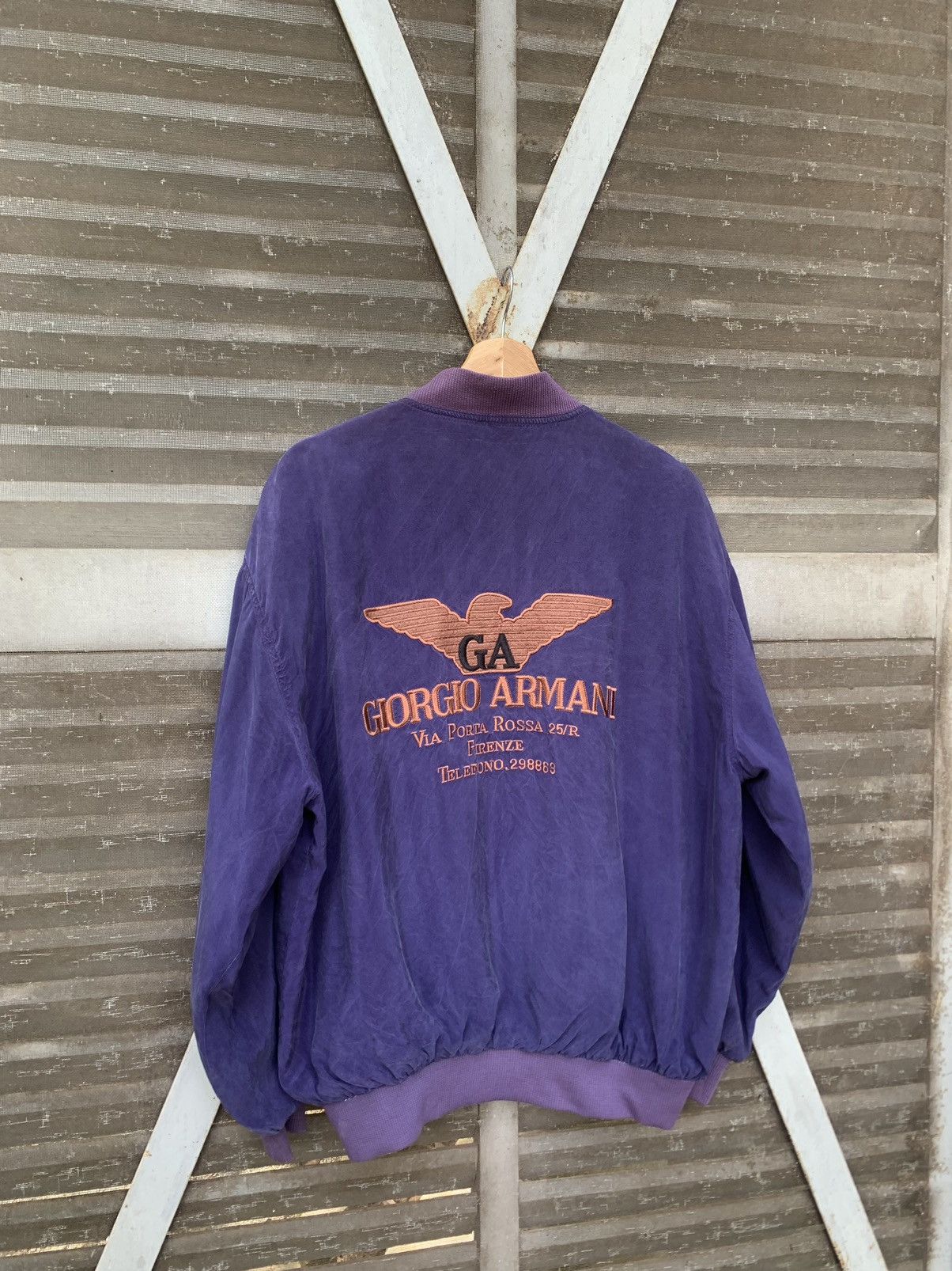 Giorgio Armani Vintage THRASHED GIORGIO ARMANI Light Weight Bomber Jacket Size US L / EU 52-54 / 3 - 5 Thumbnail