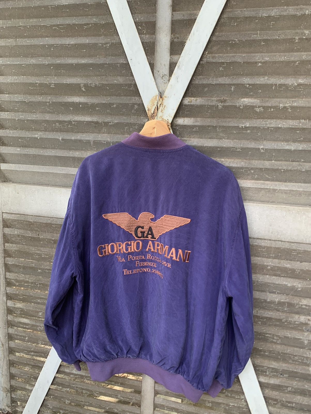 Giorgio Armani Vintage THRASHED GIORGIO ARMANI Light Weight Bomber Jacket Size US L / EU 52-54 / 3 - 7 Thumbnail