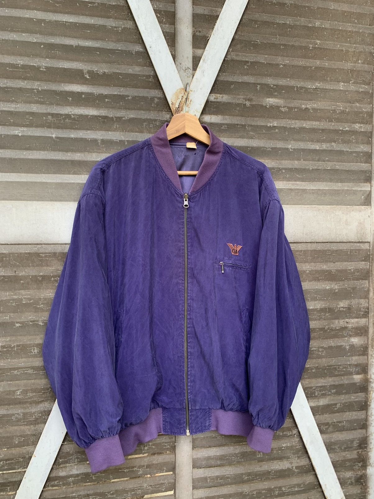 Giorgio Armani Vintage THRASHED GIORGIO ARMANI Light Weight Bomber Jacket Size US L / EU 52-54 / 3 - 11 Thumbnail