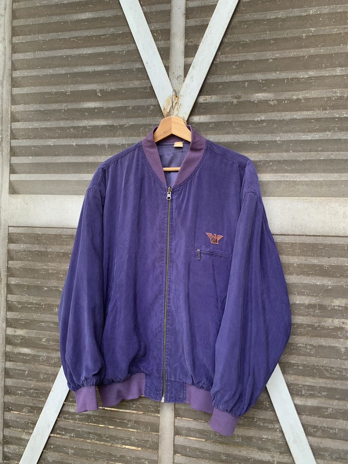 Giorgio Armani Vintage THRASHED GIORGIO ARMANI Light Weight Bomber Jacket Size US L / EU 52-54 / 3 - 10 Thumbnail