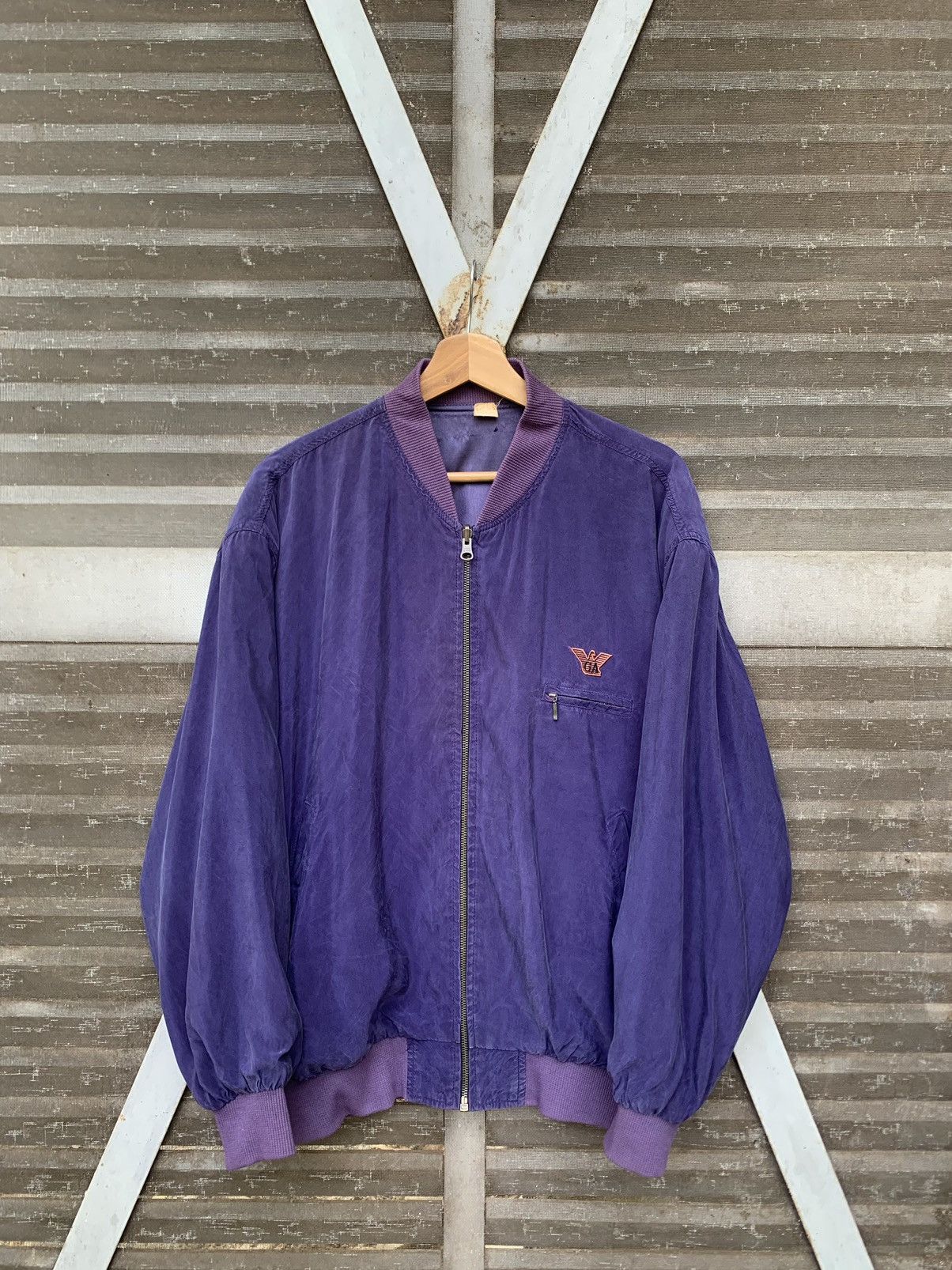 Giorgio Armani Vintage THRASHED GIORGIO ARMANI Light Weight Bomber Jacket Size US L / EU 52-54 / 3 - 12 Thumbnail