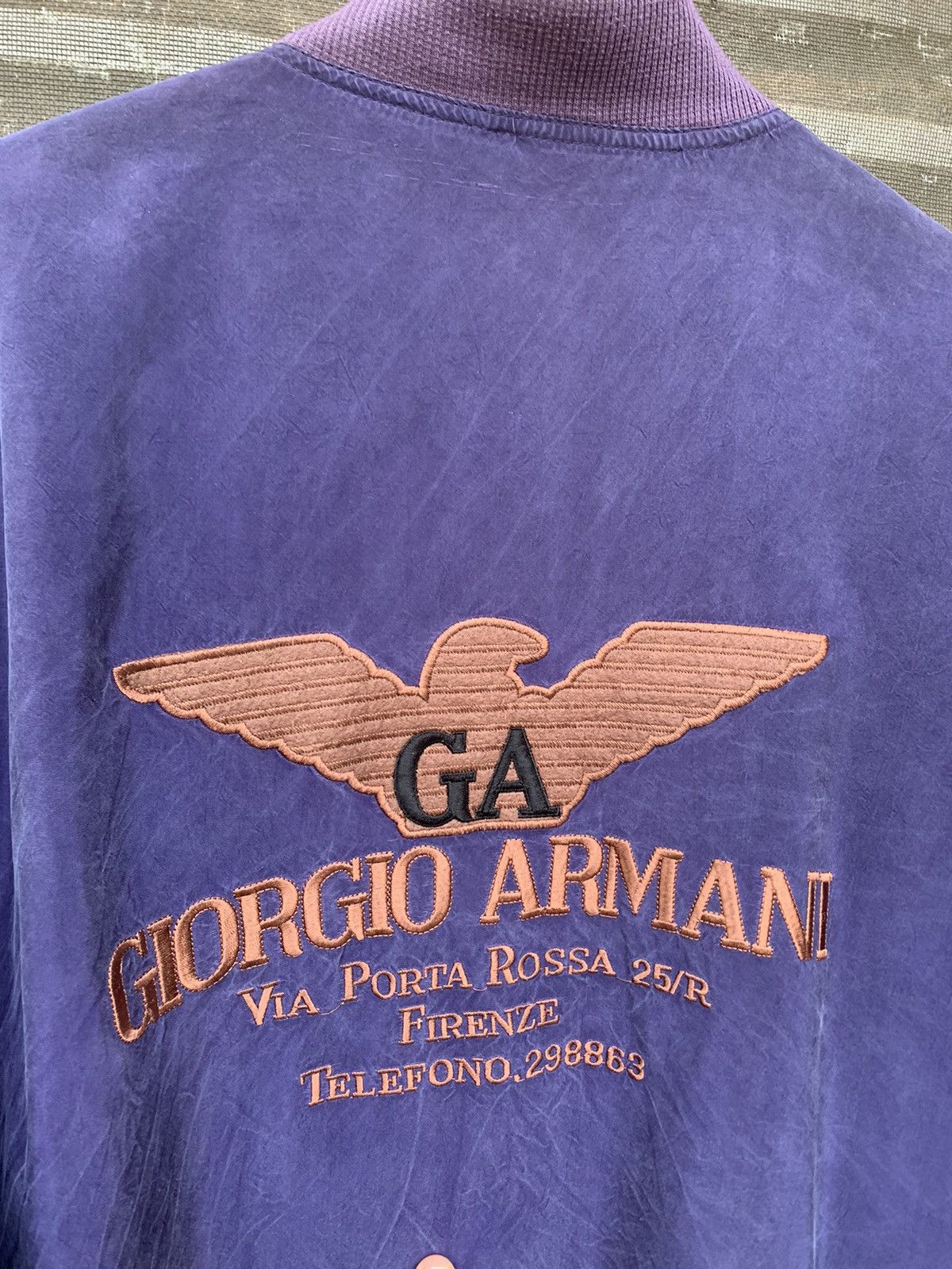 Giorgio Armani Vintage THRASHED GIORGIO ARMANI Light Weight Bomber Jacket Size US L / EU 52-54 / 3 - 8 Thumbnail