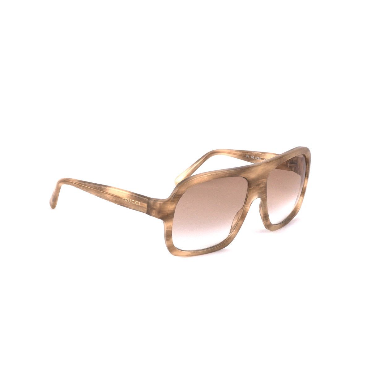 Gucci Vintage Gucci GG1158S Gold Logo Brown Sunglasses Size ONE SIZE - 1 Thumbnail