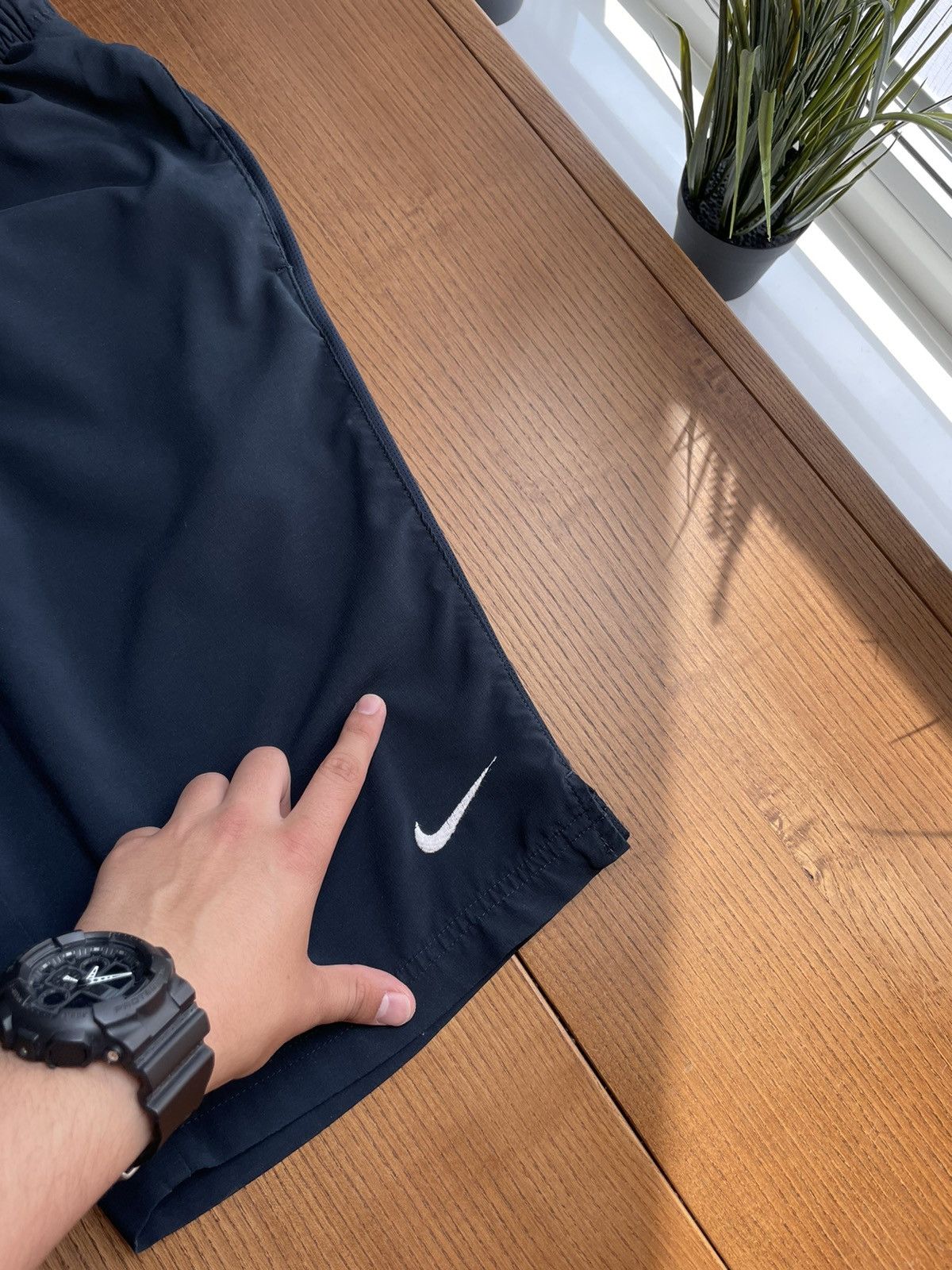 Nike × Vintage Vintage Nike Y2K Swoosh Drill Nylon Shorts Size M Size US 32 / EU 48 - 2 Thumbnail