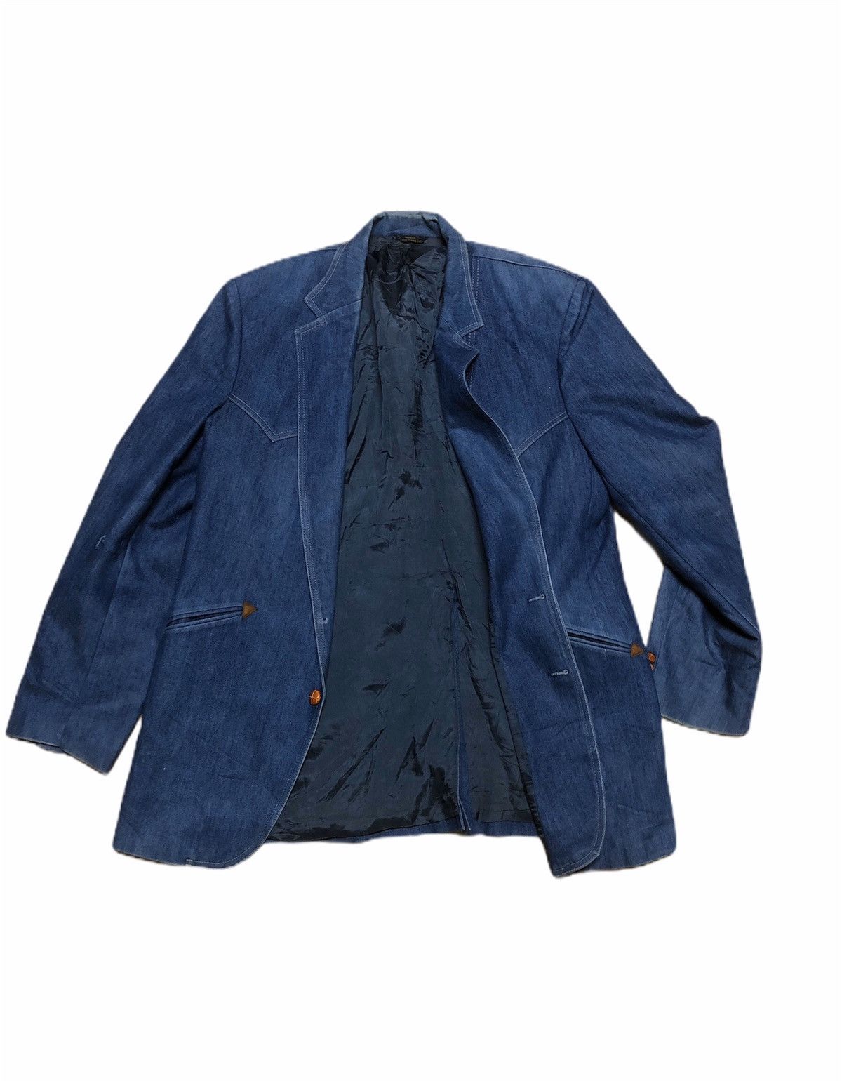 Levi's 🔥Vintage Levi’s for Men Pure Blue INDIGO Overall Coat Large Size 38L - 2 Thumbnail