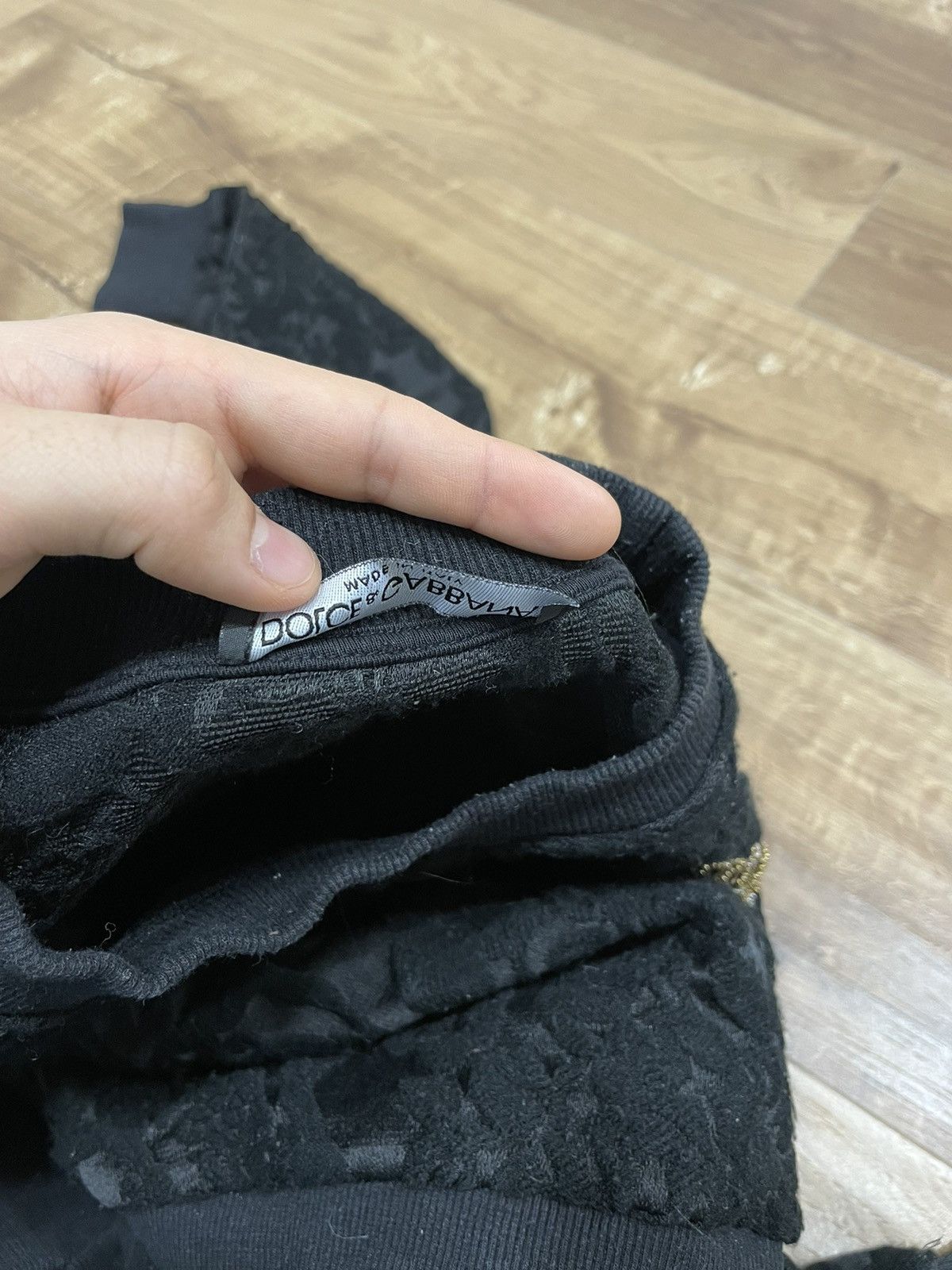 Dolce & Gabbana × Vintage Luxury Dolce&Gabbana Black Brocade Bee Crown Sweatshirt Size US S / EU 44-46 / 1 - 19 Thumbnail