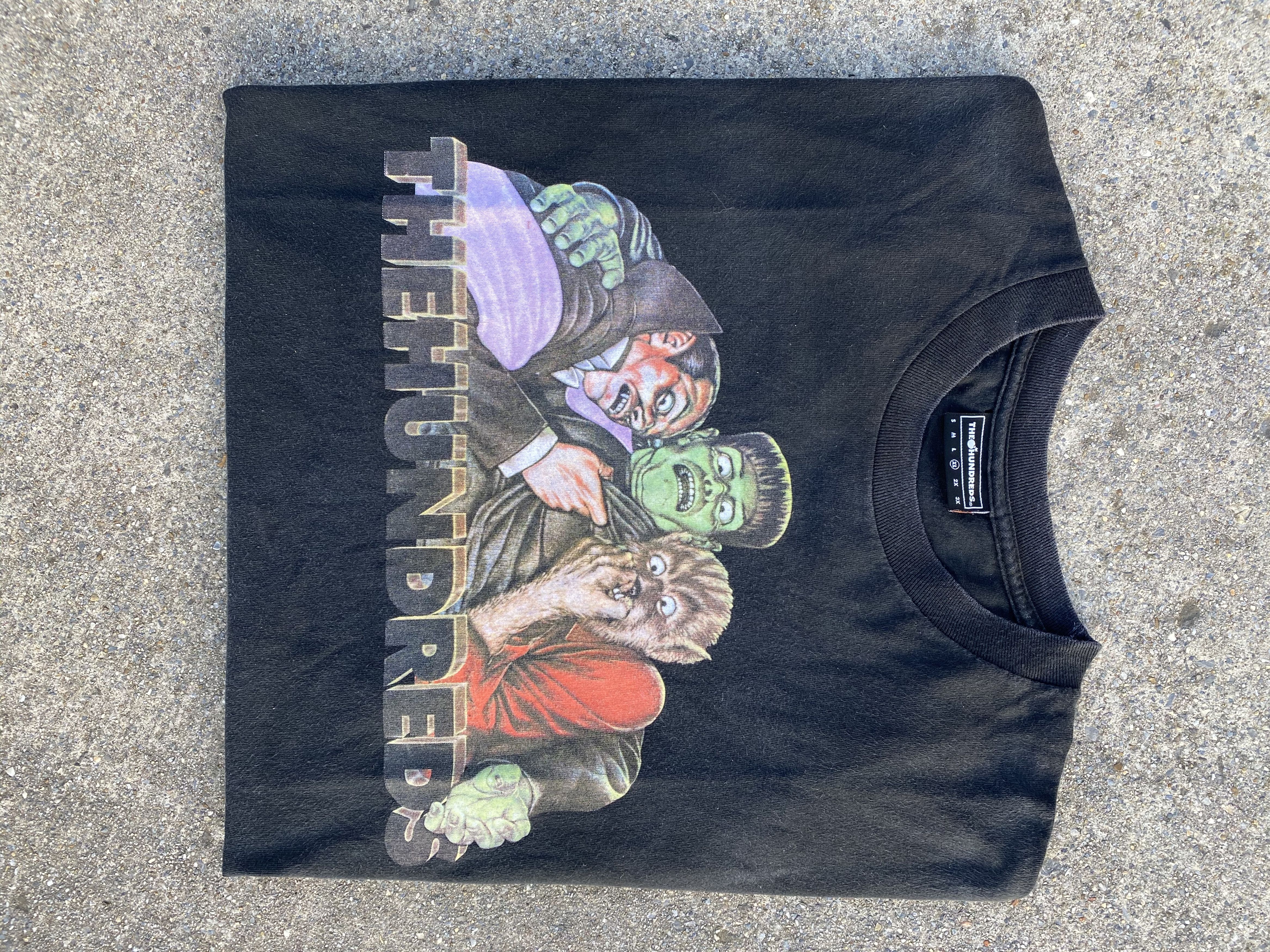 image of The Hundreds x Vintage 2000S Hundreds Universal Monsters Horror Tee in Black, Men's (Size XL)