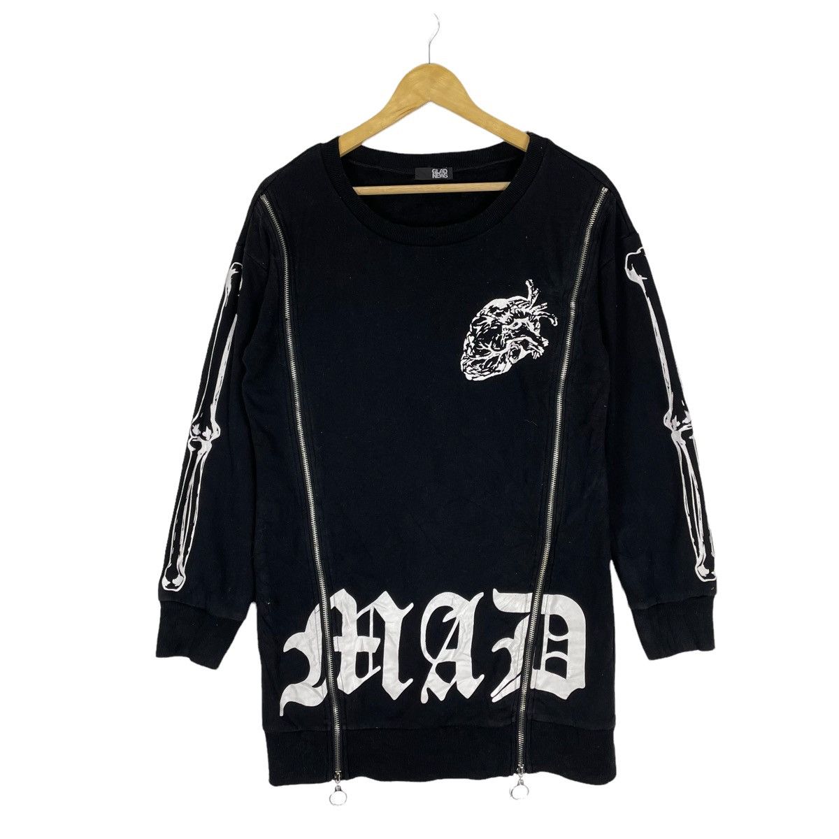 Japanese Brand 🔥GLAD NEW MOODS GOTHIC PUNK WOMEN SWEATSHIRT Size ONE SIZE - 2 Thumbnail