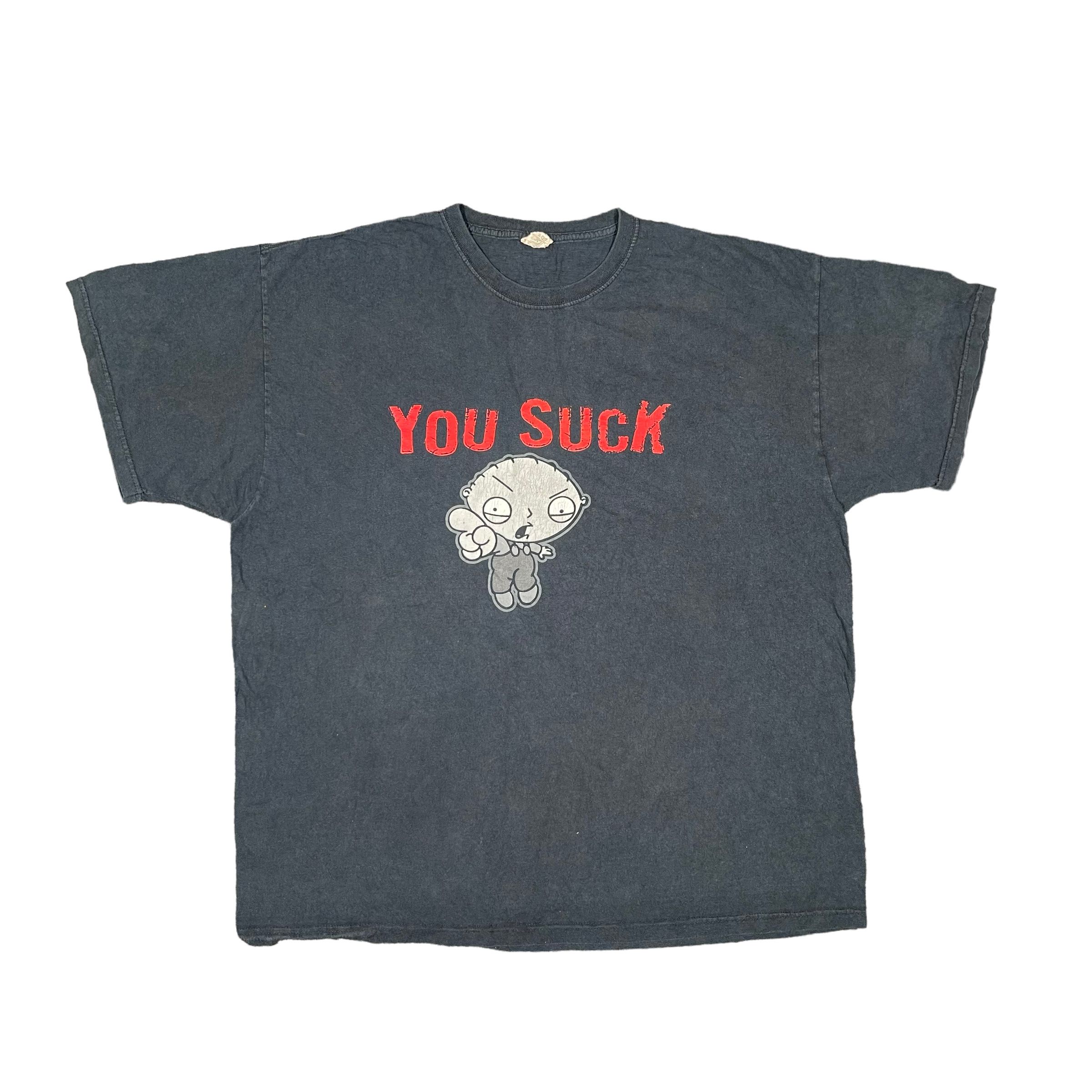 Fuck Art, Make Tees × Vintage Vintage Y2K You Suck Stewie Family Guy T Shirt Size US XL / EU 56 / 4 - 2 Thumbnail