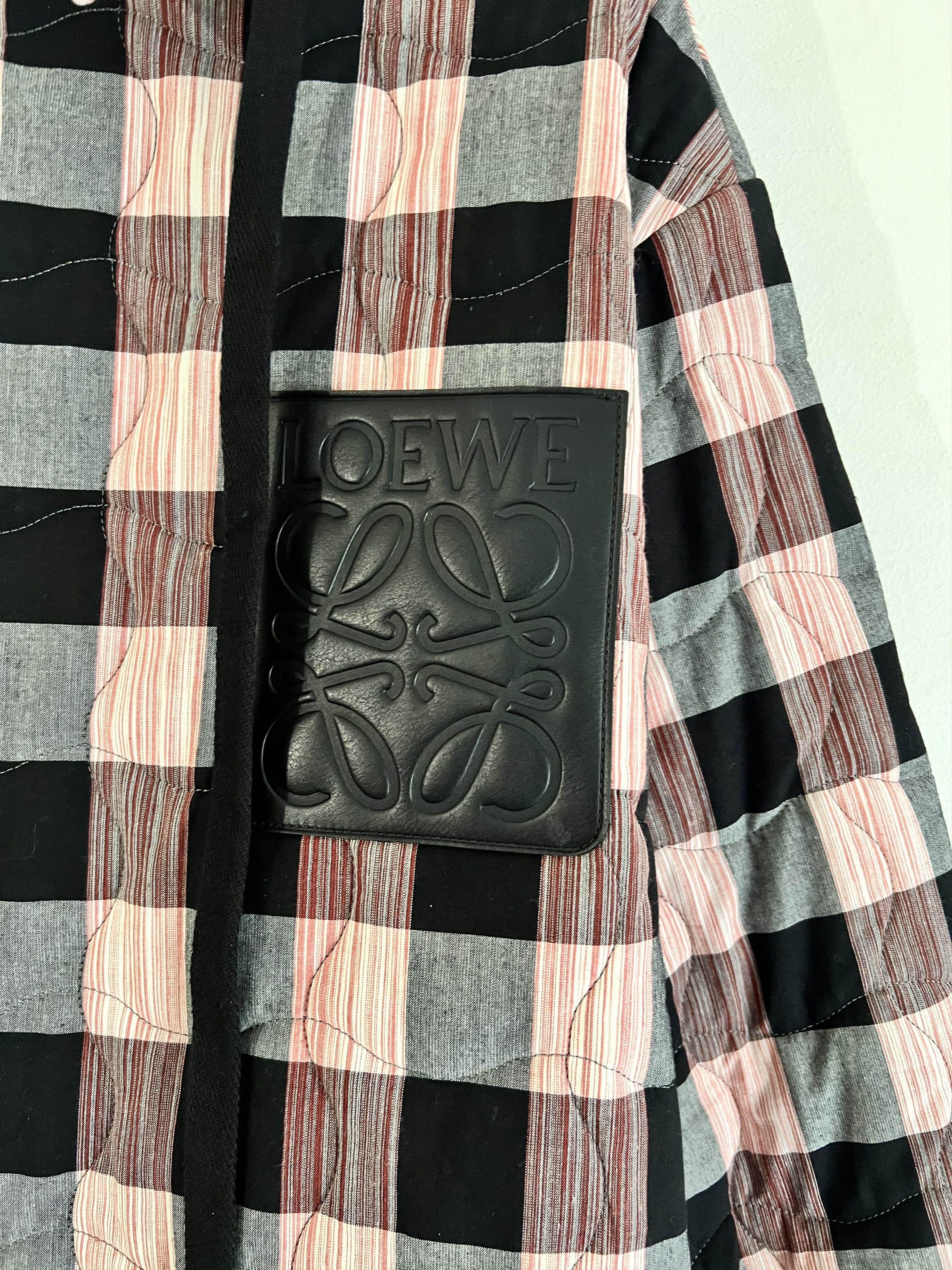 Loewe Cotton Quilted Check Hooded Shirt Size US M / EU 48-50 / 2 - 4 Thumbnail